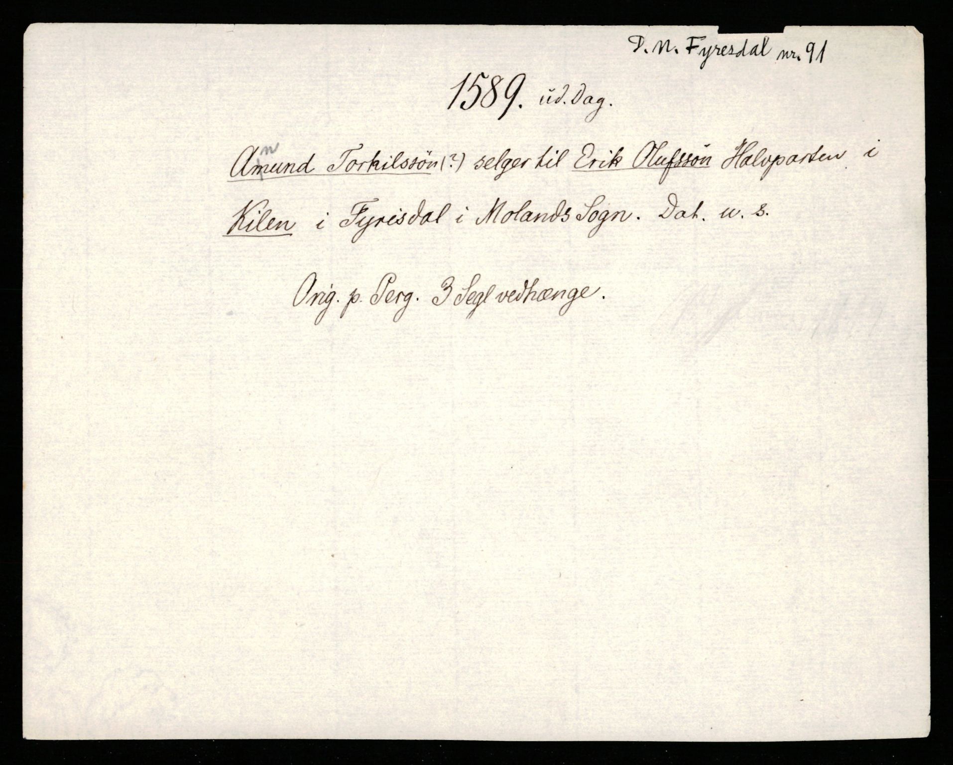 Riksarkivets diplomsamling, AV/RA-EA-5965/F35/F35b/L0003: Riksarkivets diplomer, seddelregister, 1583-1592, p. 417