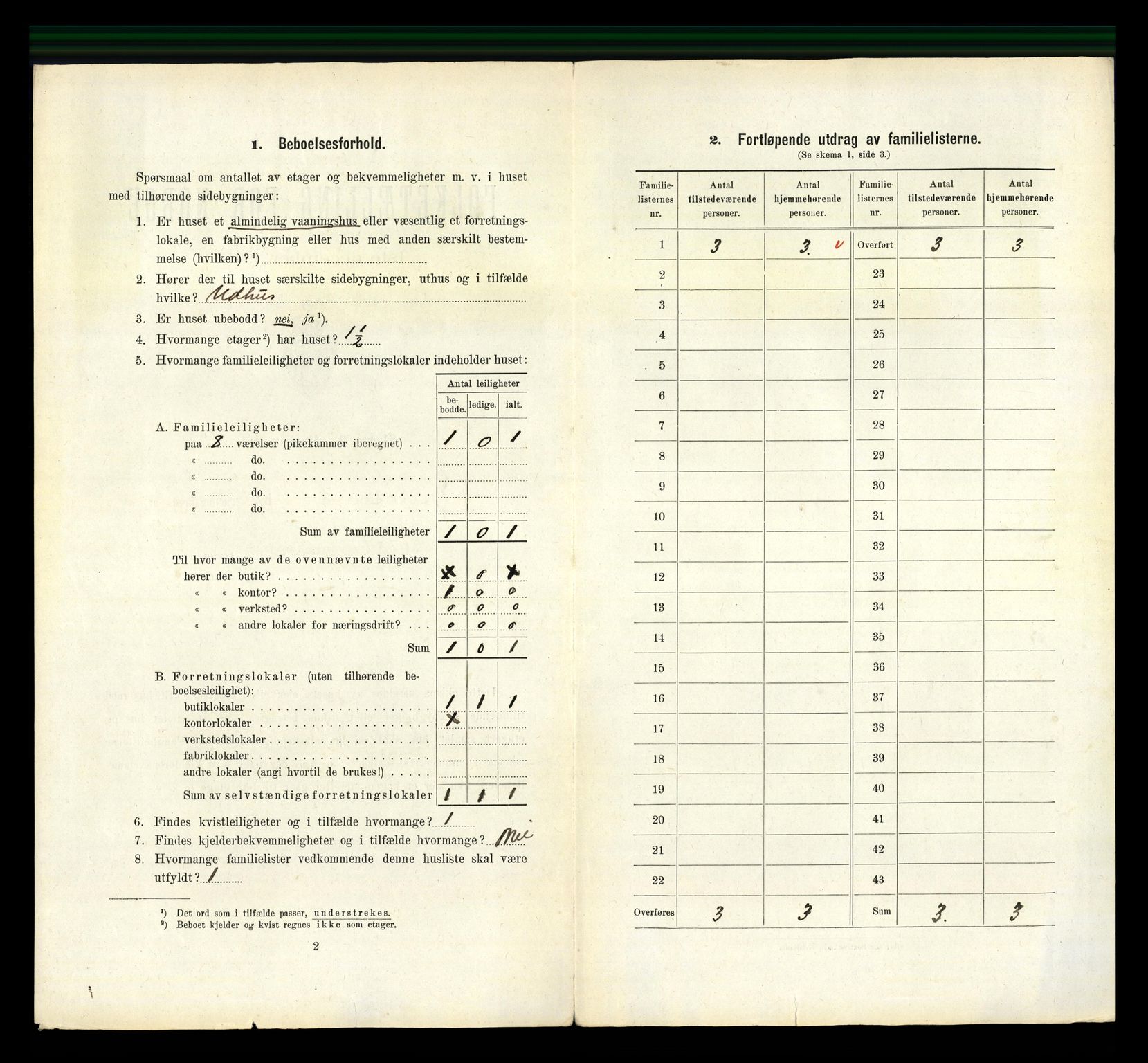 RA, 1910 census for Lillesand, 1910, p. 489