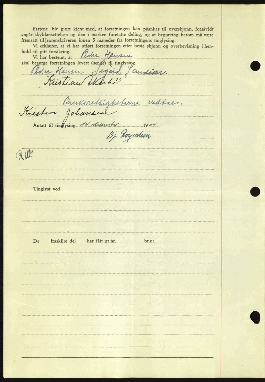 Salten sorenskriveri, AV/SAT-A-4578/1/2/2C: Mortgage book no. A14-15, 1943-1945, Diary no: : 2630/1944