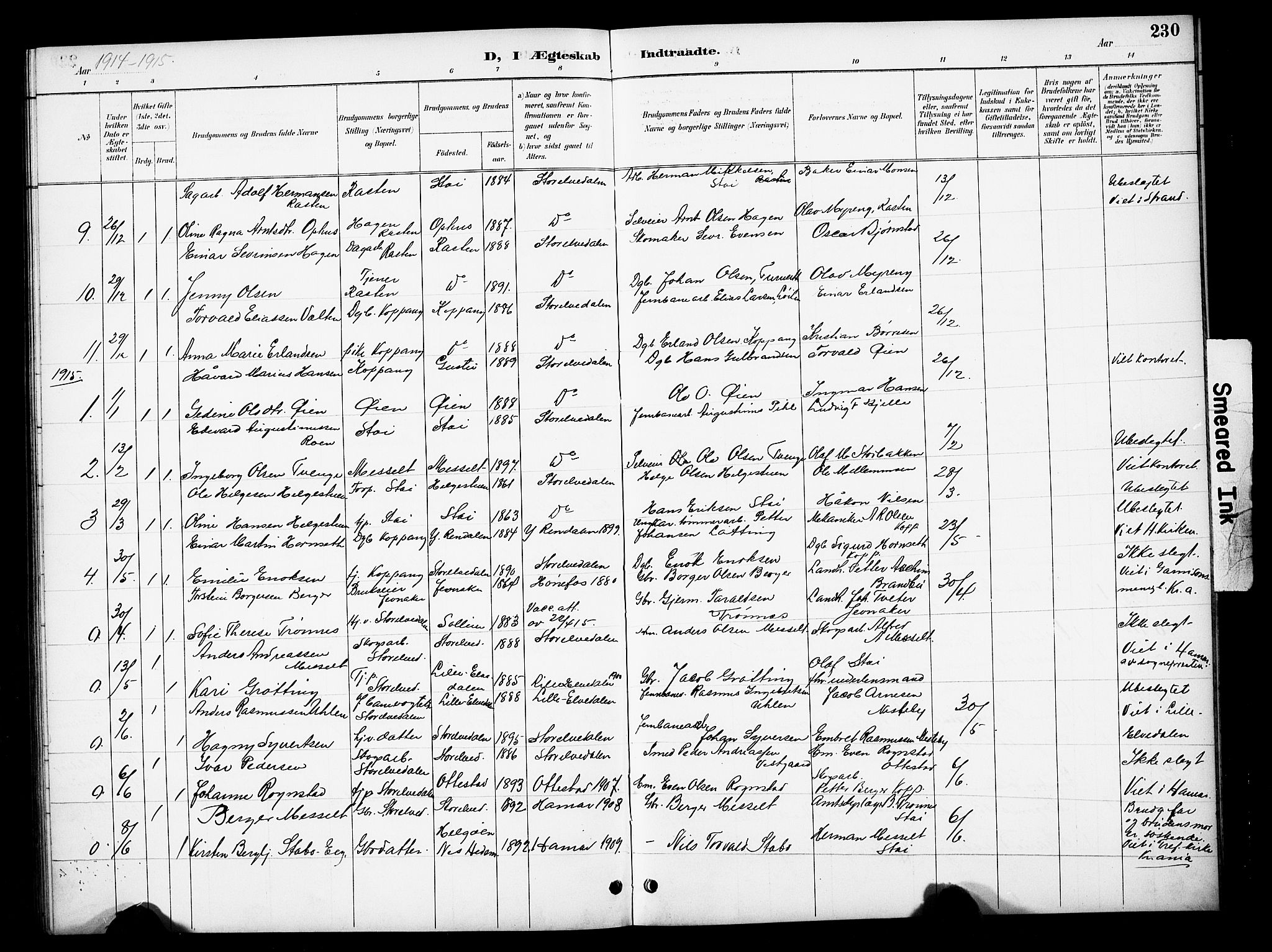 Stor-Elvdal prestekontor, AV/SAH-PREST-052/H/Ha/Hab/L0003: Parish register (copy) no. 3, 1895-1917, p. 230
