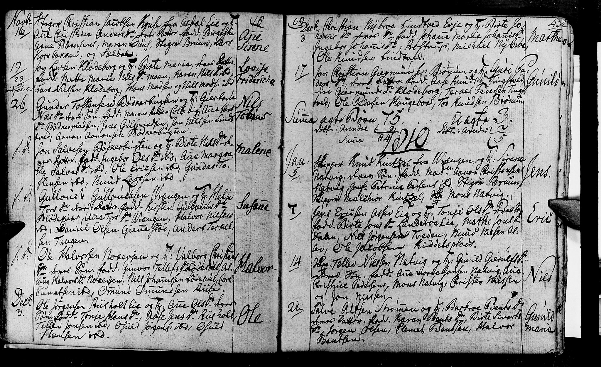 Øyestad sokneprestkontor, AV/SAK-1111-0049/F/Fa/L0011: Parish register (official) no. A 11, 1805-1824, p. 43