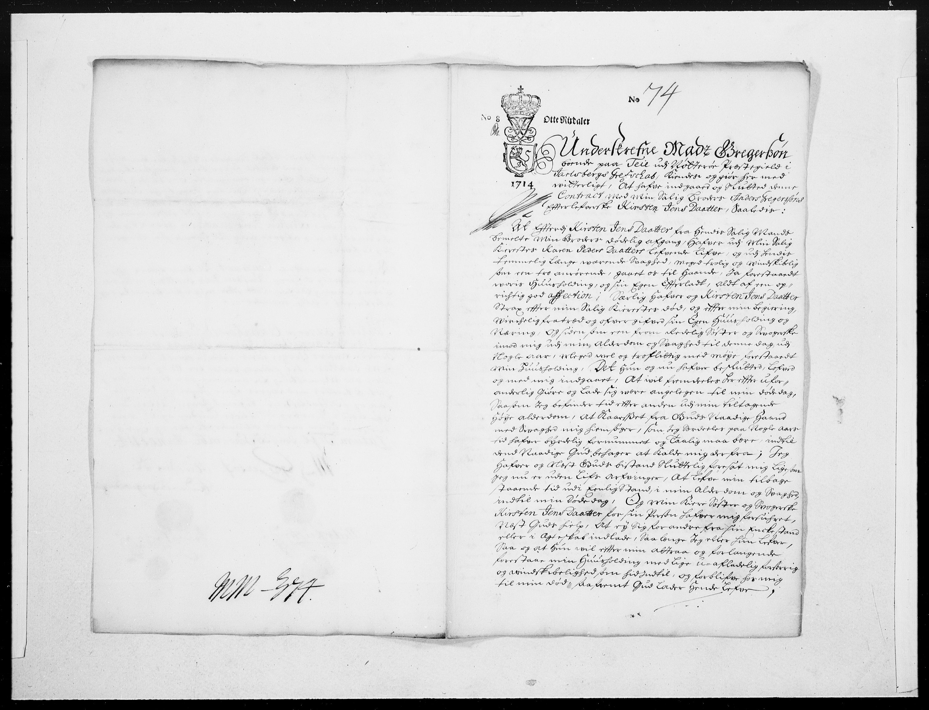 Danske Kanselli 1572-1799, AV/RA-EA-3023/F/Fc/Fcc/Fcca/L0075: Norske innlegg 1572-1799, 1714, p. 392