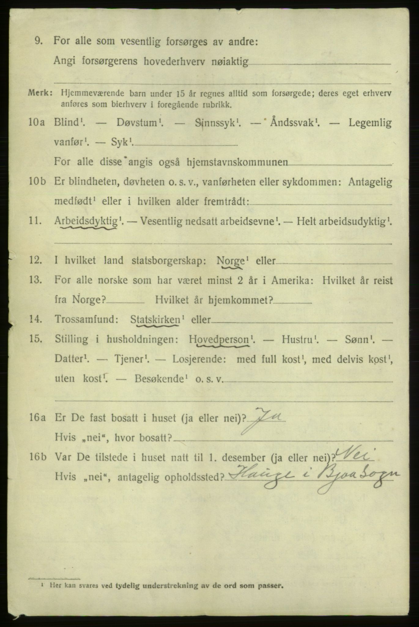 SAB, 1920 census for Ølen, 1920, p. 3952