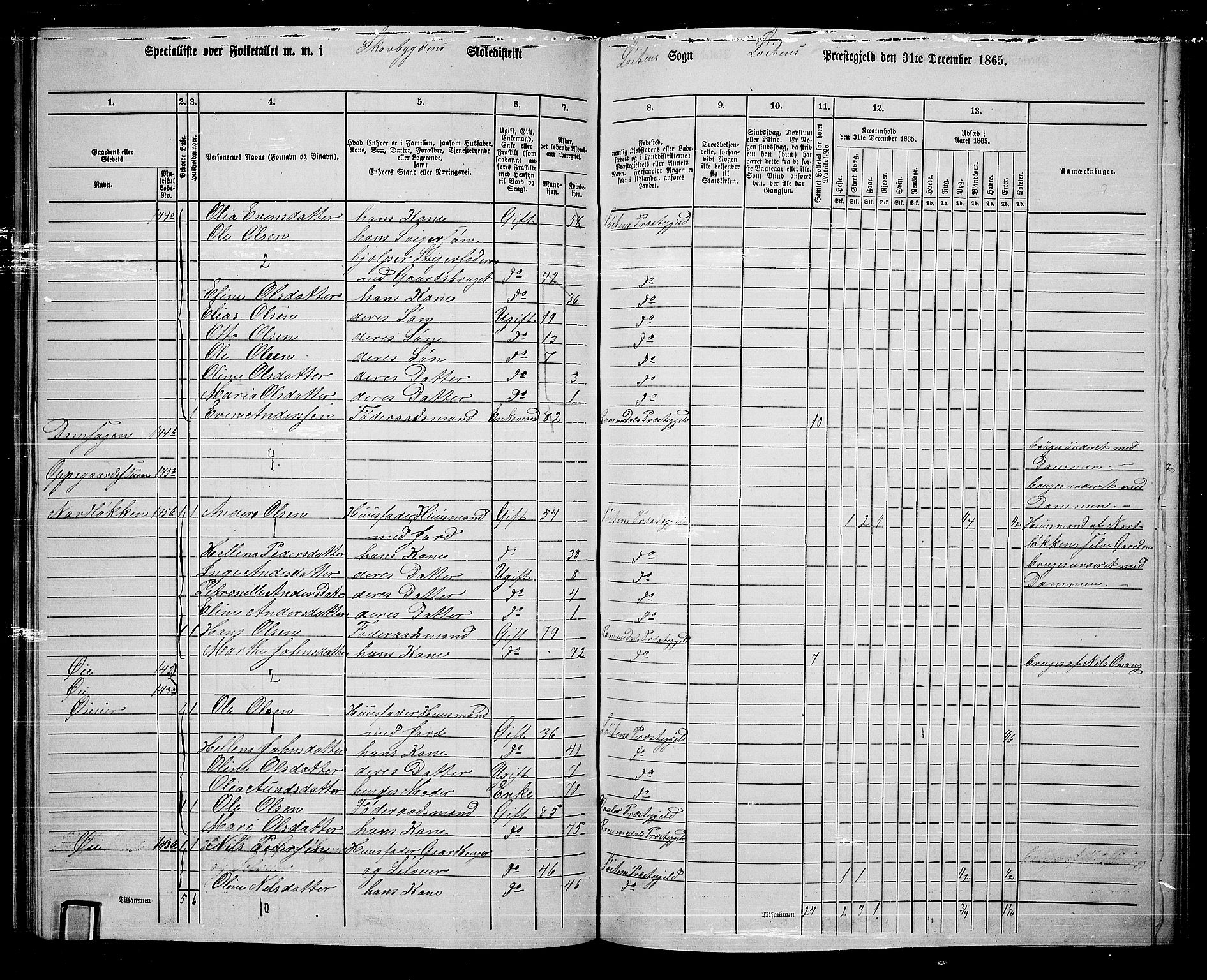 RA, 1865 census for Løten, 1865, p. 106