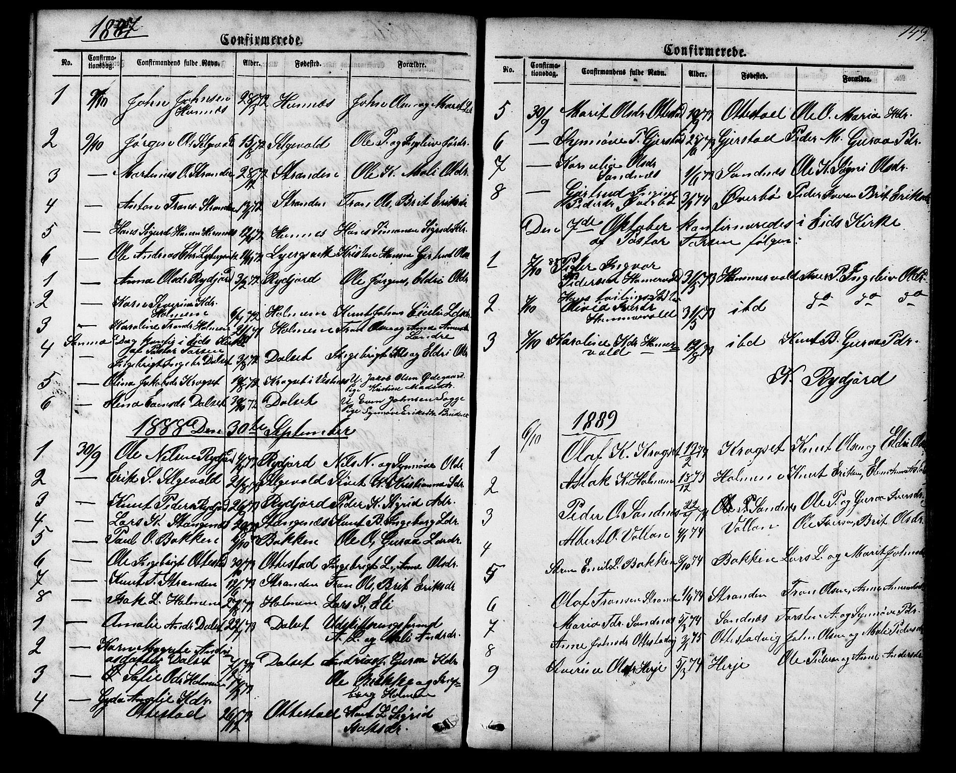 Ministerialprotokoller, klokkerbøker og fødselsregistre - Møre og Romsdal, SAT/A-1454/548/L0614: Parish register (copy) no. 548C02, 1867-1917, p. 149
