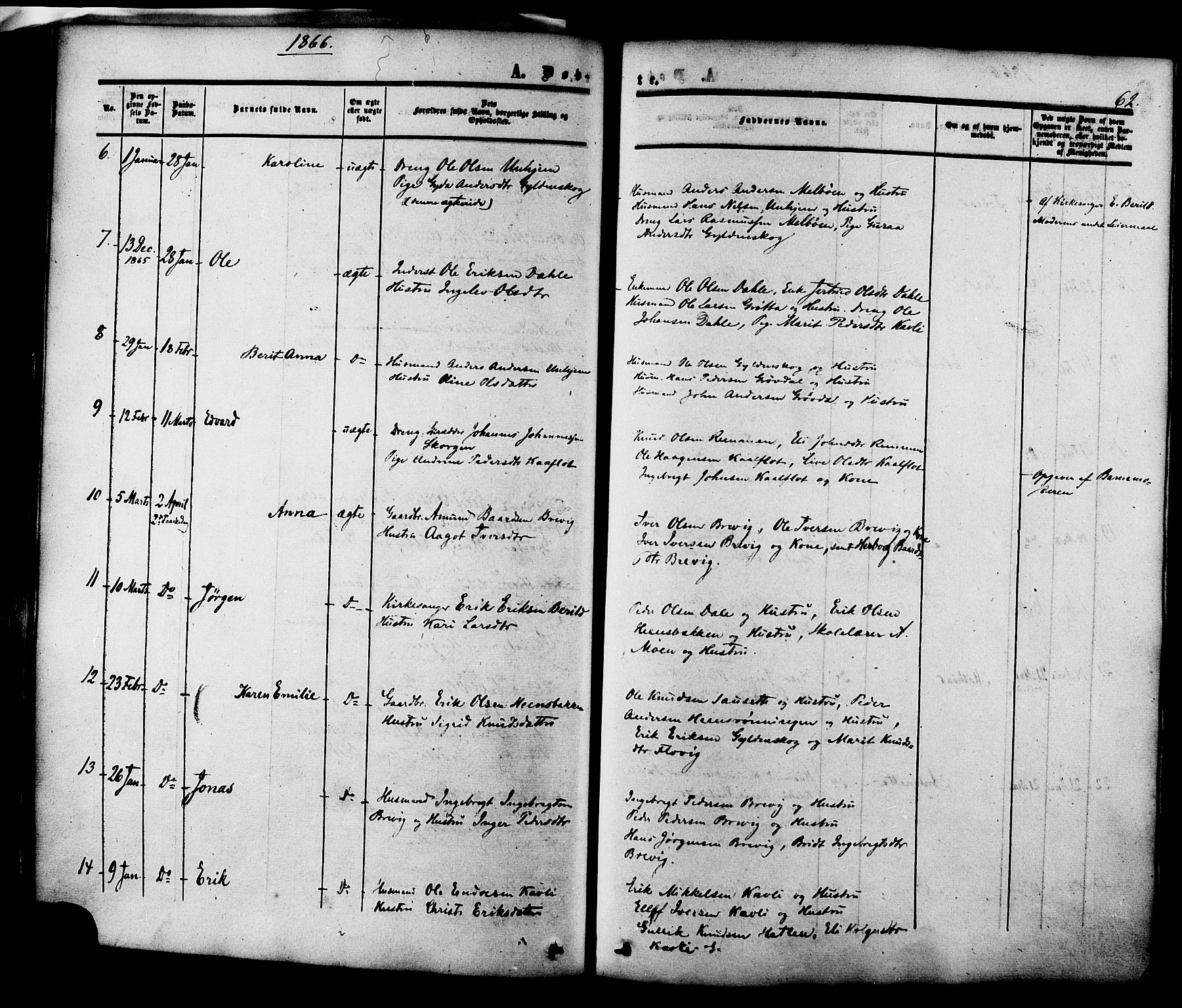 Ministerialprotokoller, klokkerbøker og fødselsregistre - Møre og Romsdal, AV/SAT-A-1454/545/L0586: Parish register (official) no. 545A02, 1854-1877, p. 62