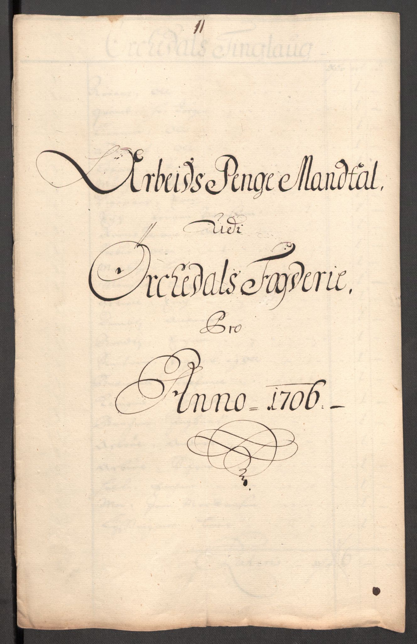 Rentekammeret inntil 1814, Reviderte regnskaper, Fogderegnskap, AV/RA-EA-4092/R60/L3956: Fogderegnskap Orkdal og Gauldal, 1706, p. 144