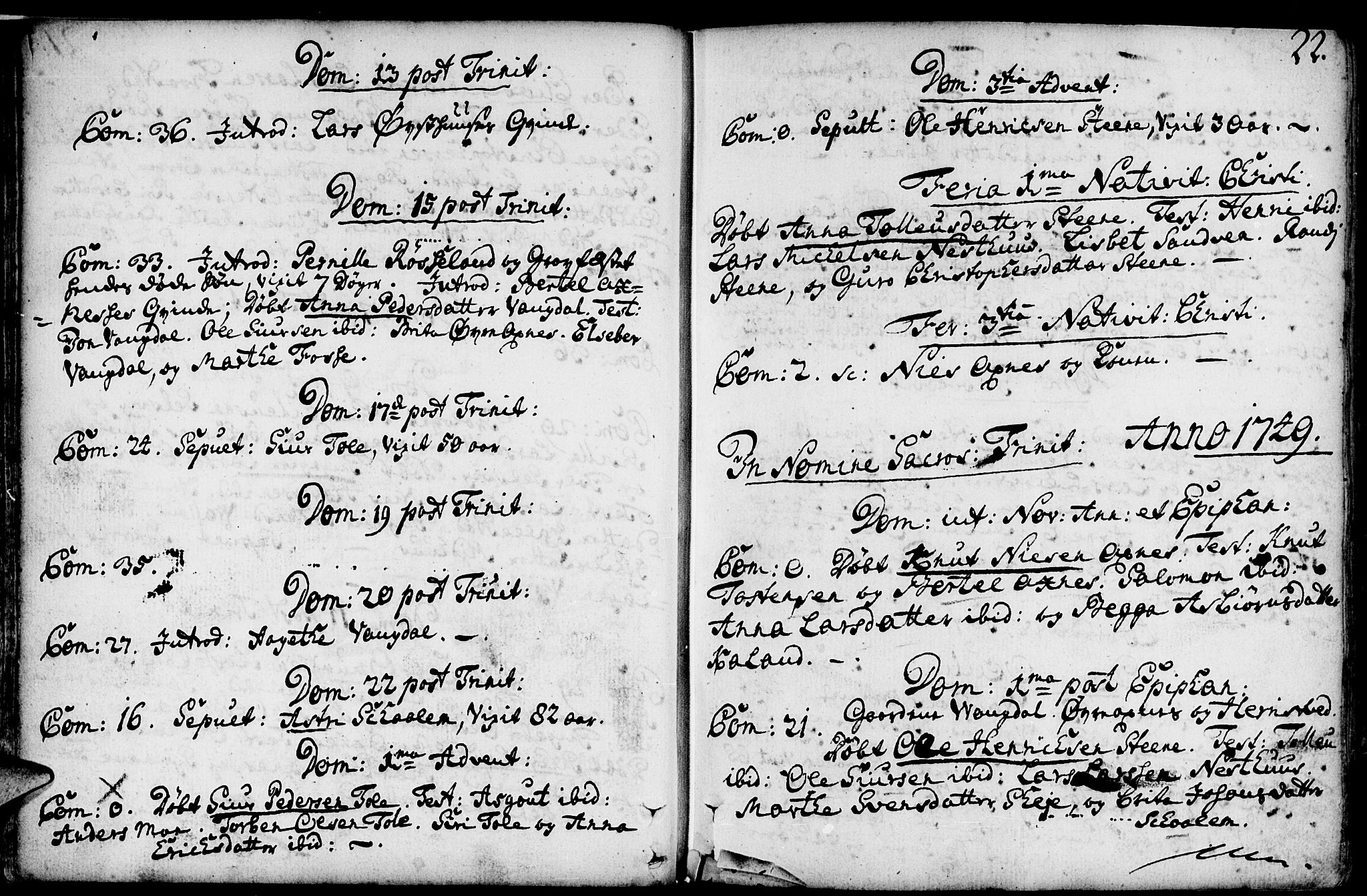 Kvam sokneprestembete, SAB/A-76201/H/Haa: Parish register (official) no. A 3, 1743-1795, p. 22