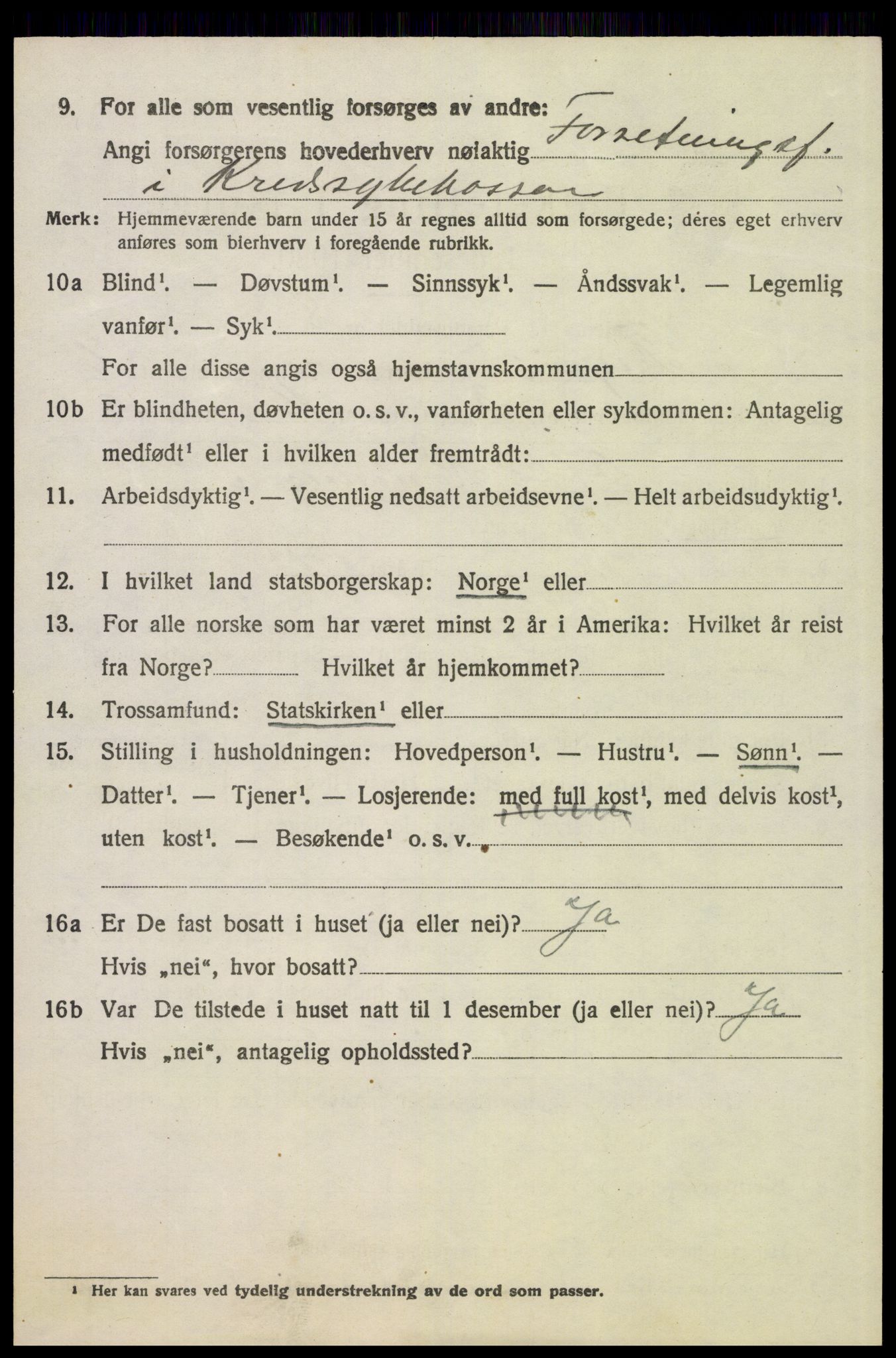 SAH, 1920 census for Trysil, 1920, p. 4582