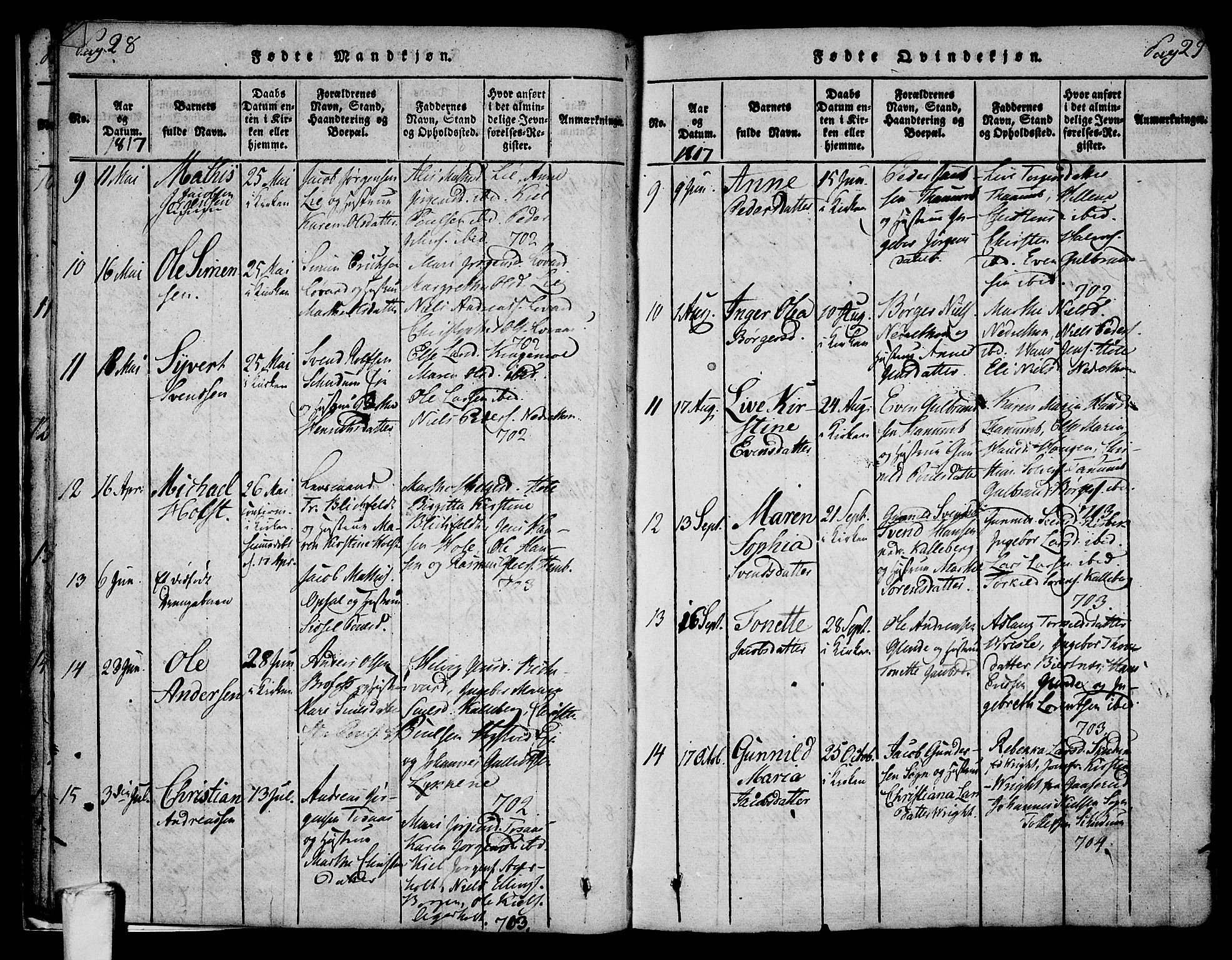 Lardal kirkebøker, AV/SAKO-A-350/F/Fa/L0005: Parish register (official) no. I 5, 1814-1835, p. 28-29