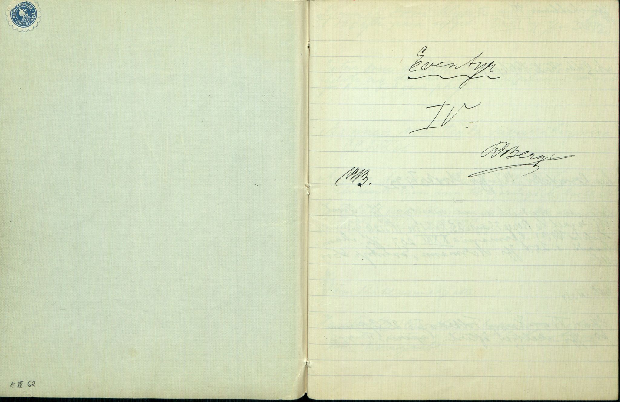 Rikard Berge, TEMU/TGM-A-1003/H/L0062: 62: Eventyr IV, 1913, p. 1