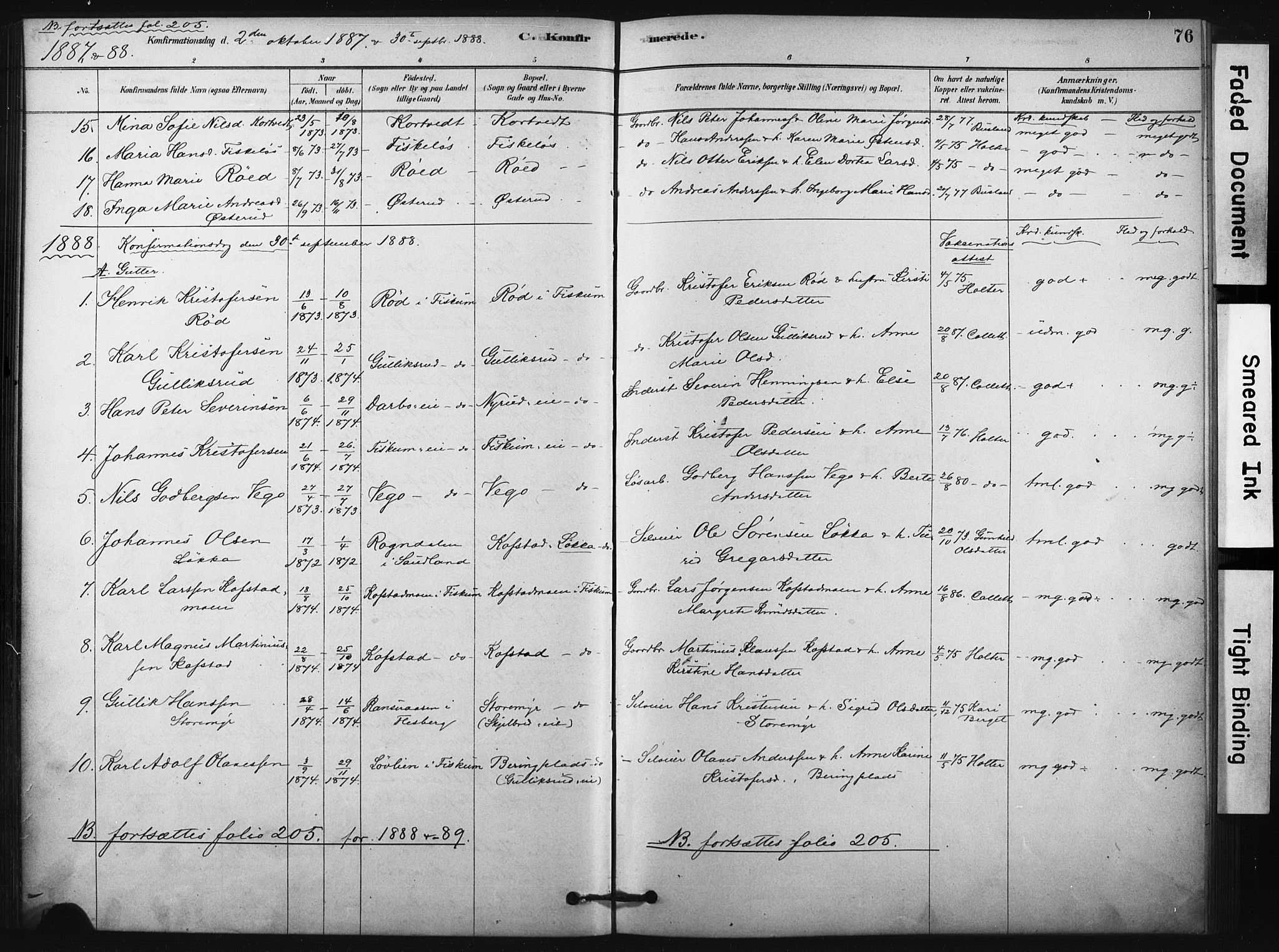 Fiskum kirkebøker, AV/SAKO-A-15/F/Fa/L0002: Parish register (official) no. 2, 1878-1890, p. 76