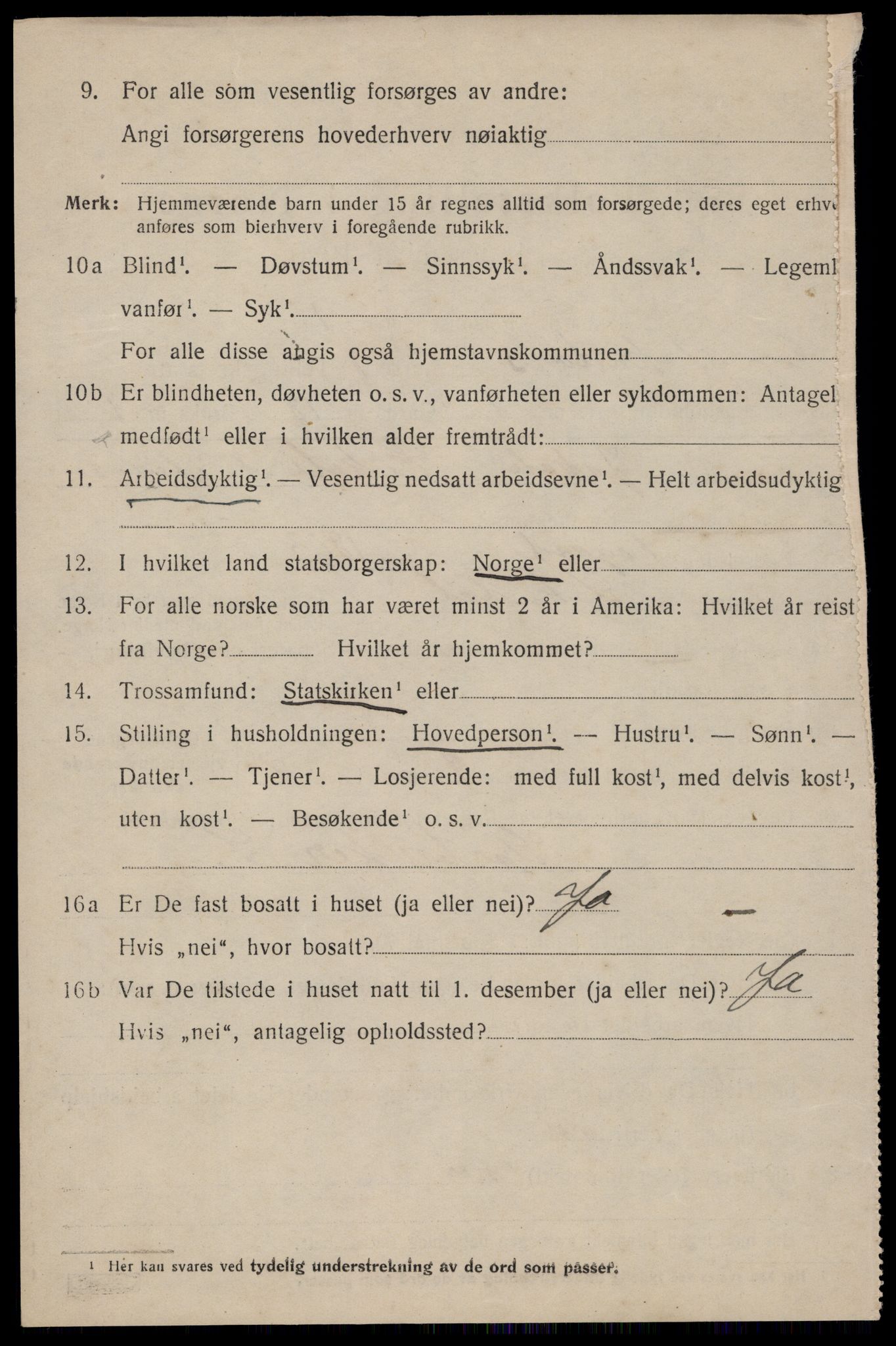 SAST, 1920 census for Sokndal, 1920, p. 2098