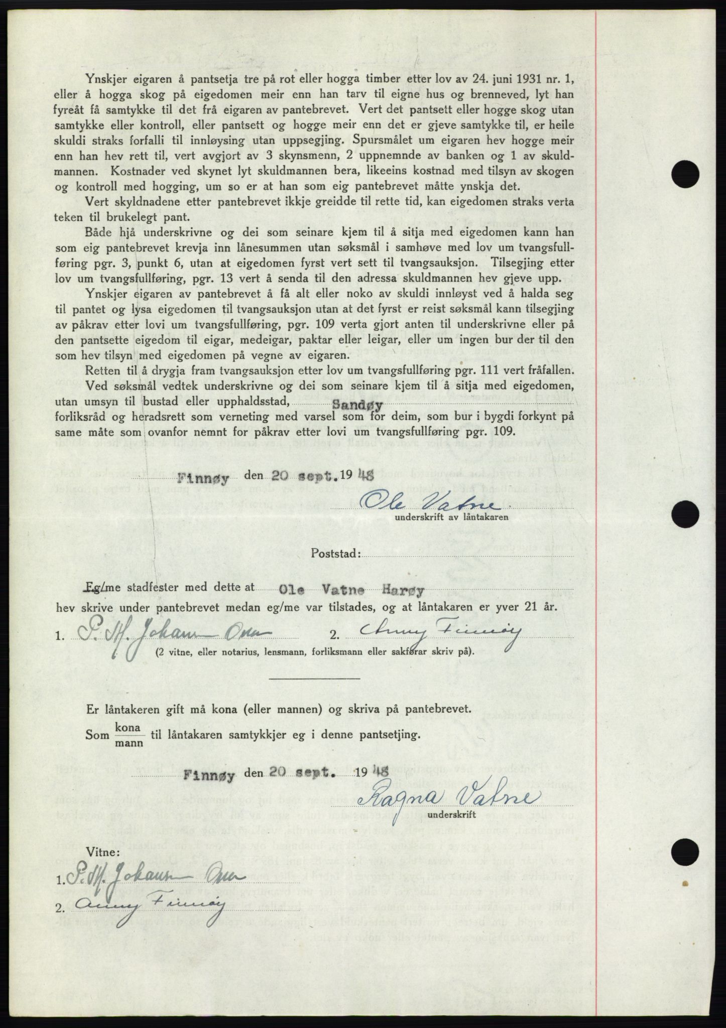 Romsdal sorenskriveri, AV/SAT-A-4149/1/2/2C: Mortgage book no. B4, 1948-1949, Diary no: : 3224/1948