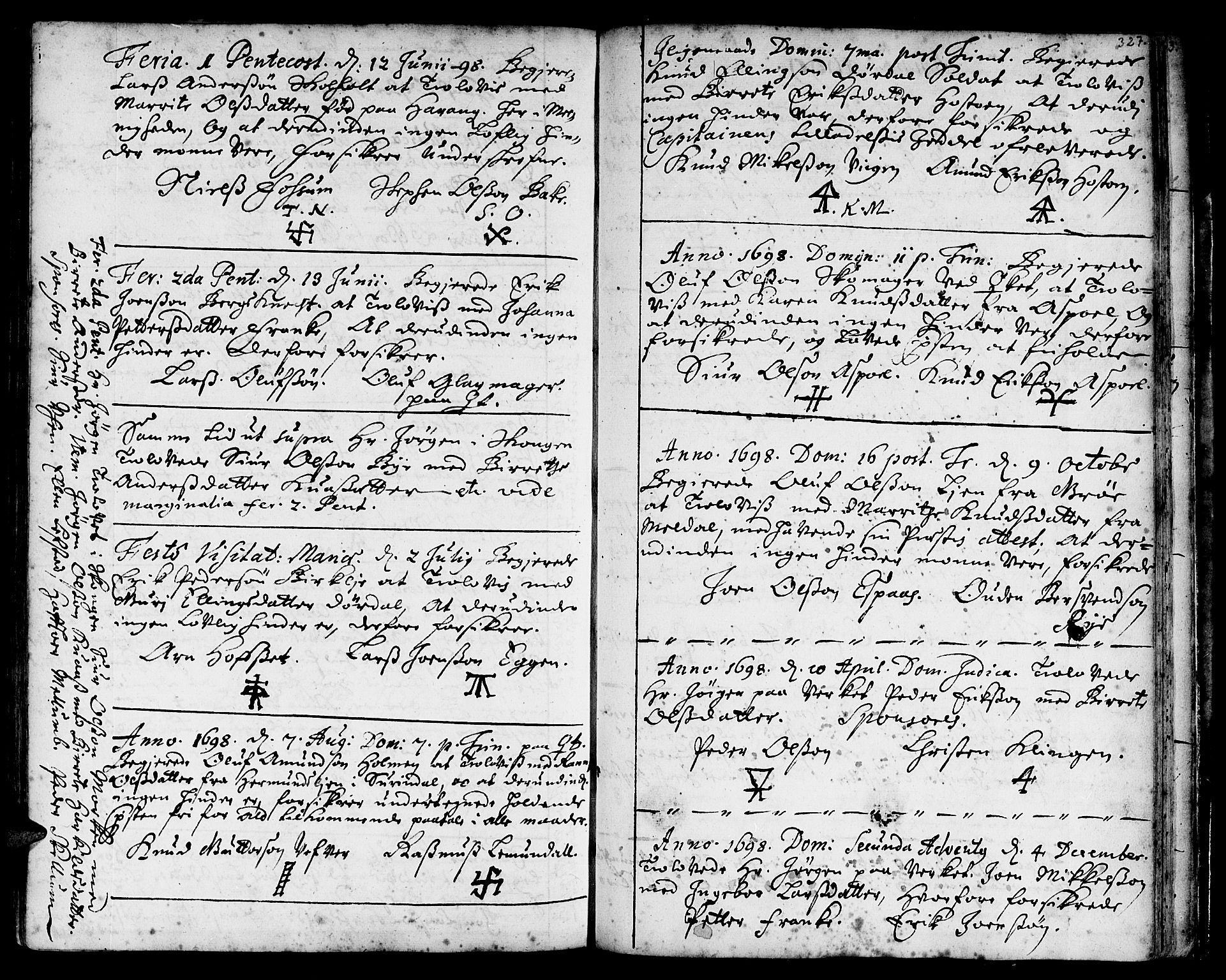 Ministerialprotokoller, klokkerbøker og fødselsregistre - Sør-Trøndelag, SAT/A-1456/668/L0801: Parish register (official) no. 668A01, 1695-1716, p. 326-327