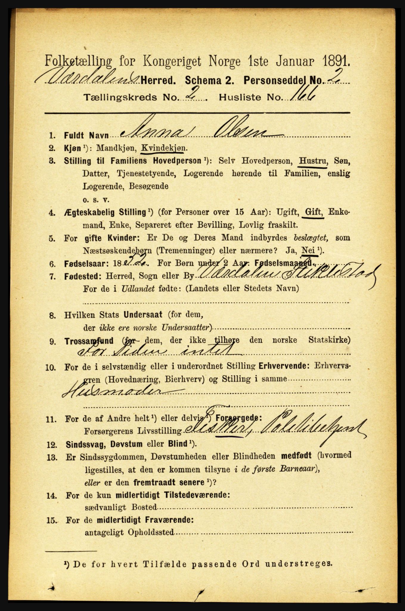 RA, 1891 census for 1721 Verdal, 1891, p. 1647