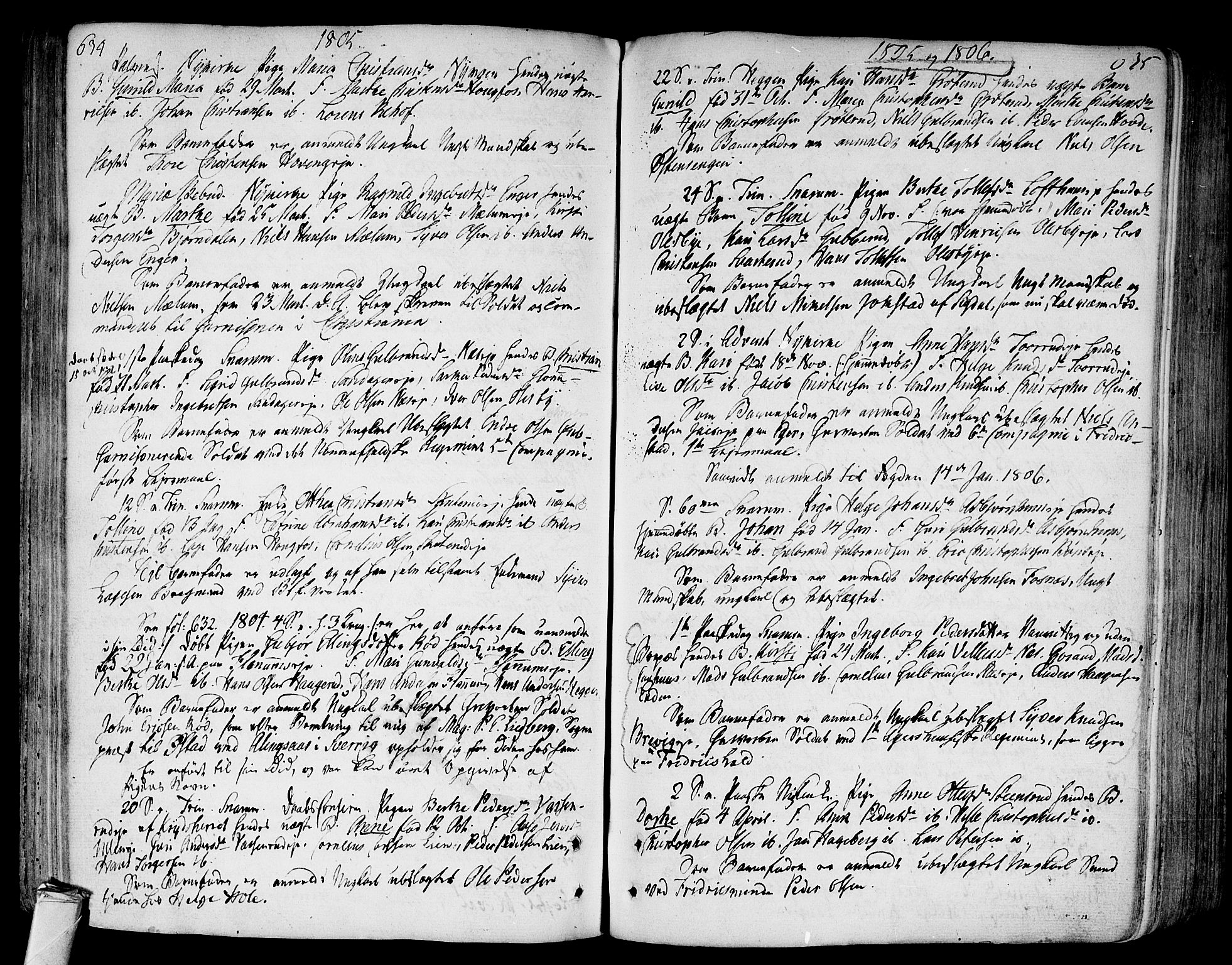 Modum kirkebøker, SAKO/A-234/F/Fa/L0003: Parish register (official) no. 3, 1783-1819, p. 634-635