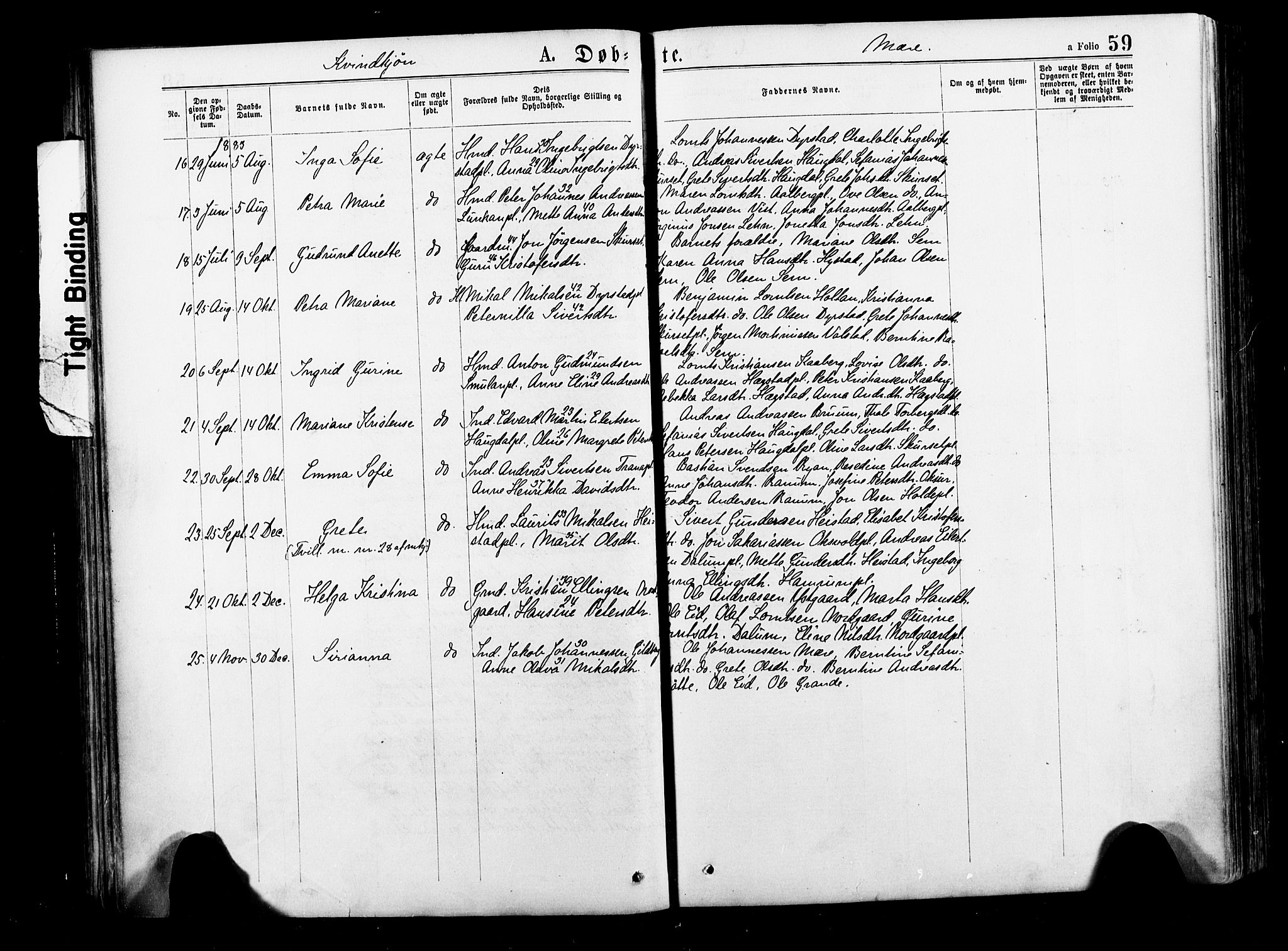 Ministerialprotokoller, klokkerbøker og fødselsregistre - Nord-Trøndelag, SAT/A-1458/735/L0348: Parish register (official) no. 735A09 /1, 1873-1883, p. 59