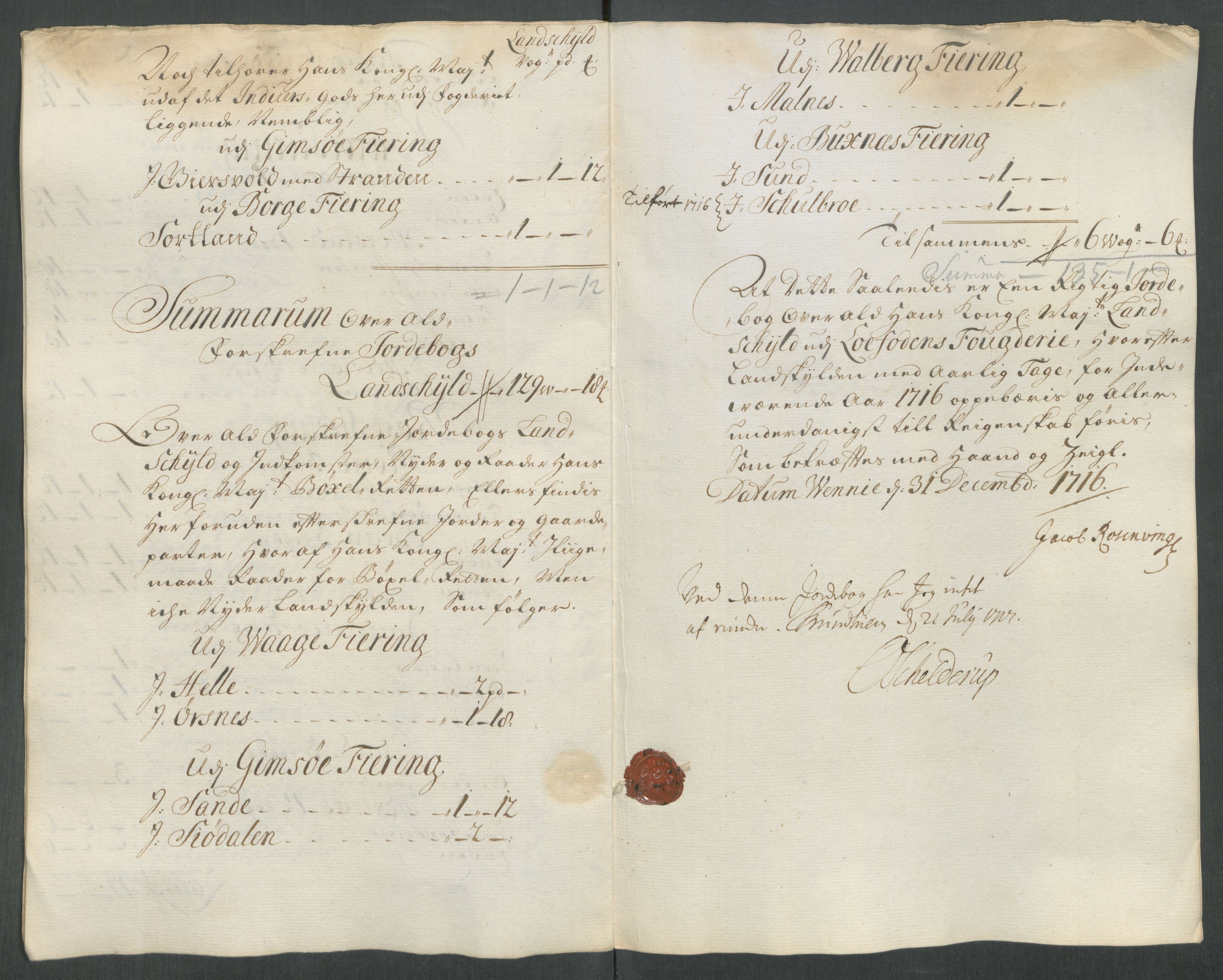 Rentekammeret inntil 1814, Reviderte regnskaper, Fogderegnskap, AV/RA-EA-4092/R67/L4682: Fogderegnskap Vesterålen, Andenes og Lofoten, 1716, p. 178