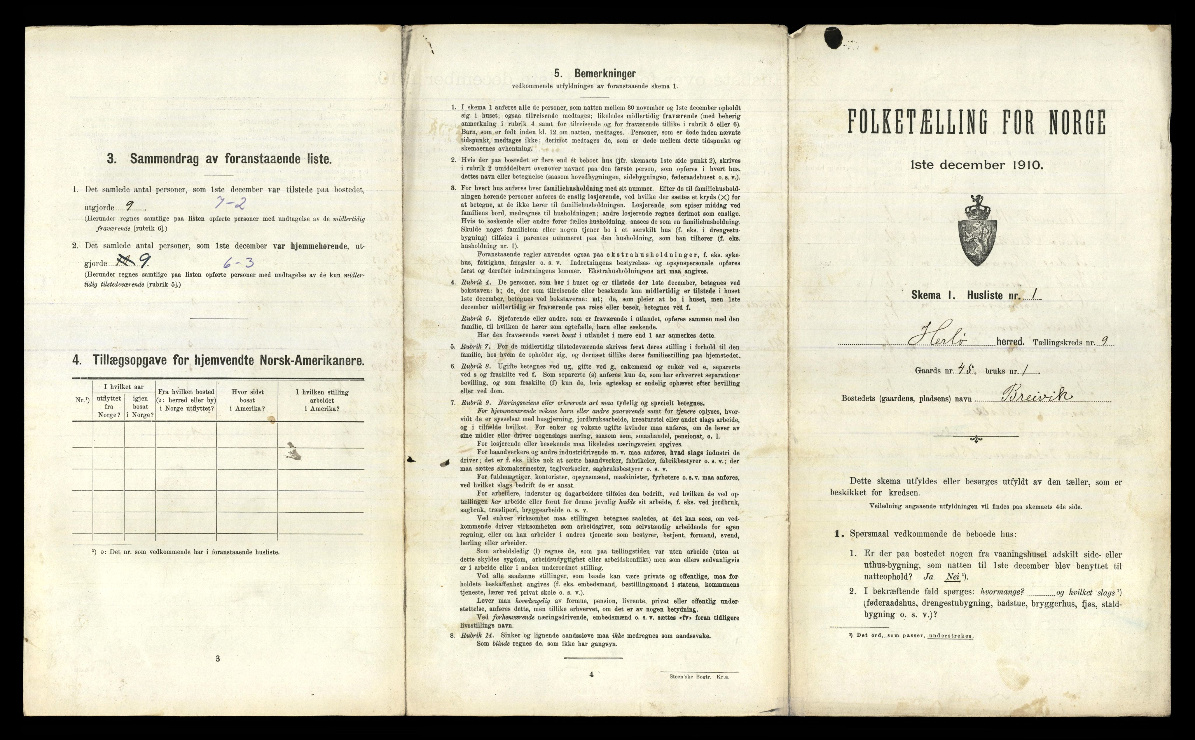 RA, 1910 census for Herdla, 1910, p. 996