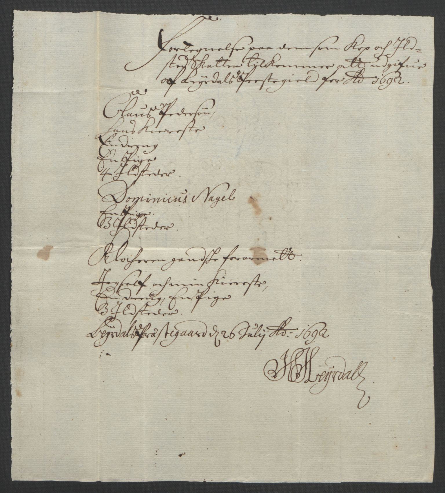 Rentekammeret inntil 1814, Reviderte regnskaper, Fogderegnskap, AV/RA-EA-4092/R52/L3306: Fogderegnskap Sogn, 1691-1692, p. 150