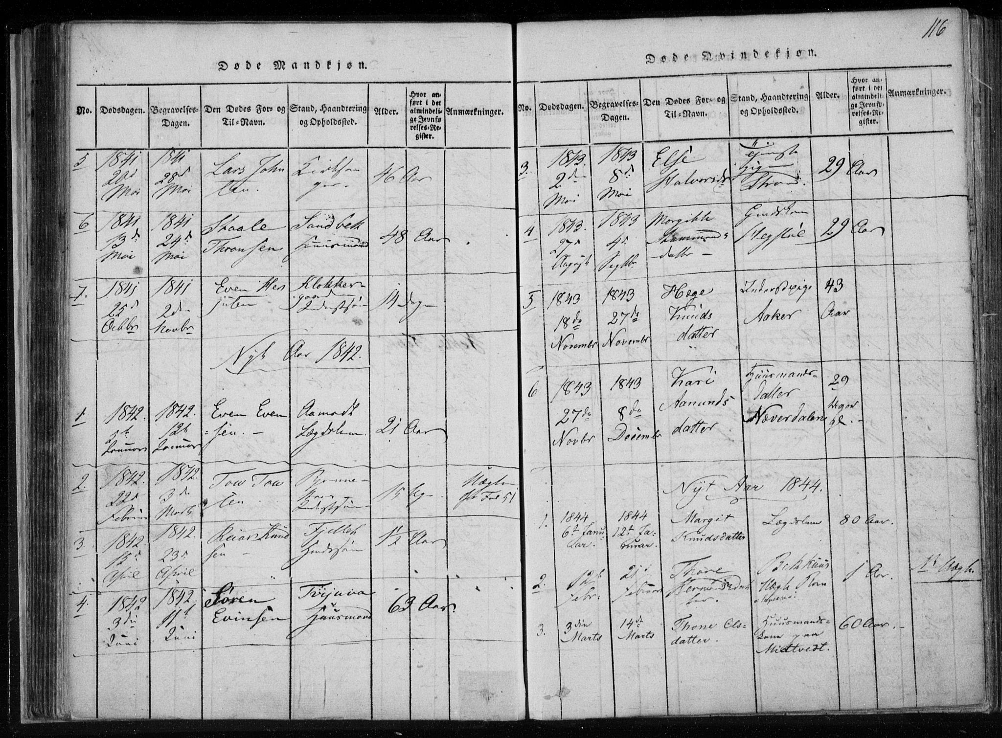 Lårdal kirkebøker, SAKO/A-284/F/Fa/L0005: Parish register (official) no. I 5, 1815-1860, p. 116