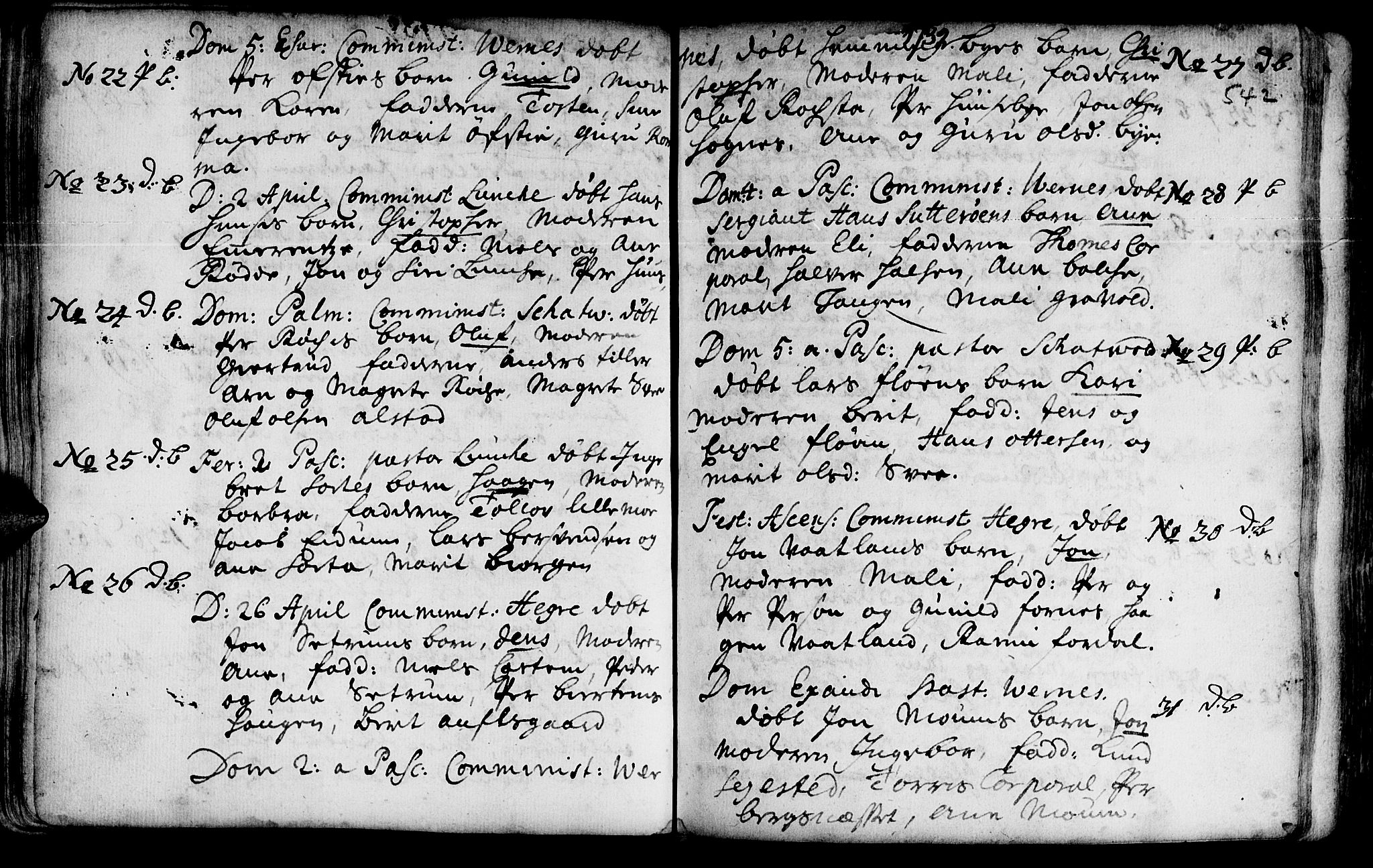 Ministerialprotokoller, klokkerbøker og fødselsregistre - Nord-Trøndelag, SAT/A-1458/709/L0055: Parish register (official) no. 709A03, 1730-1739, p. 541-542