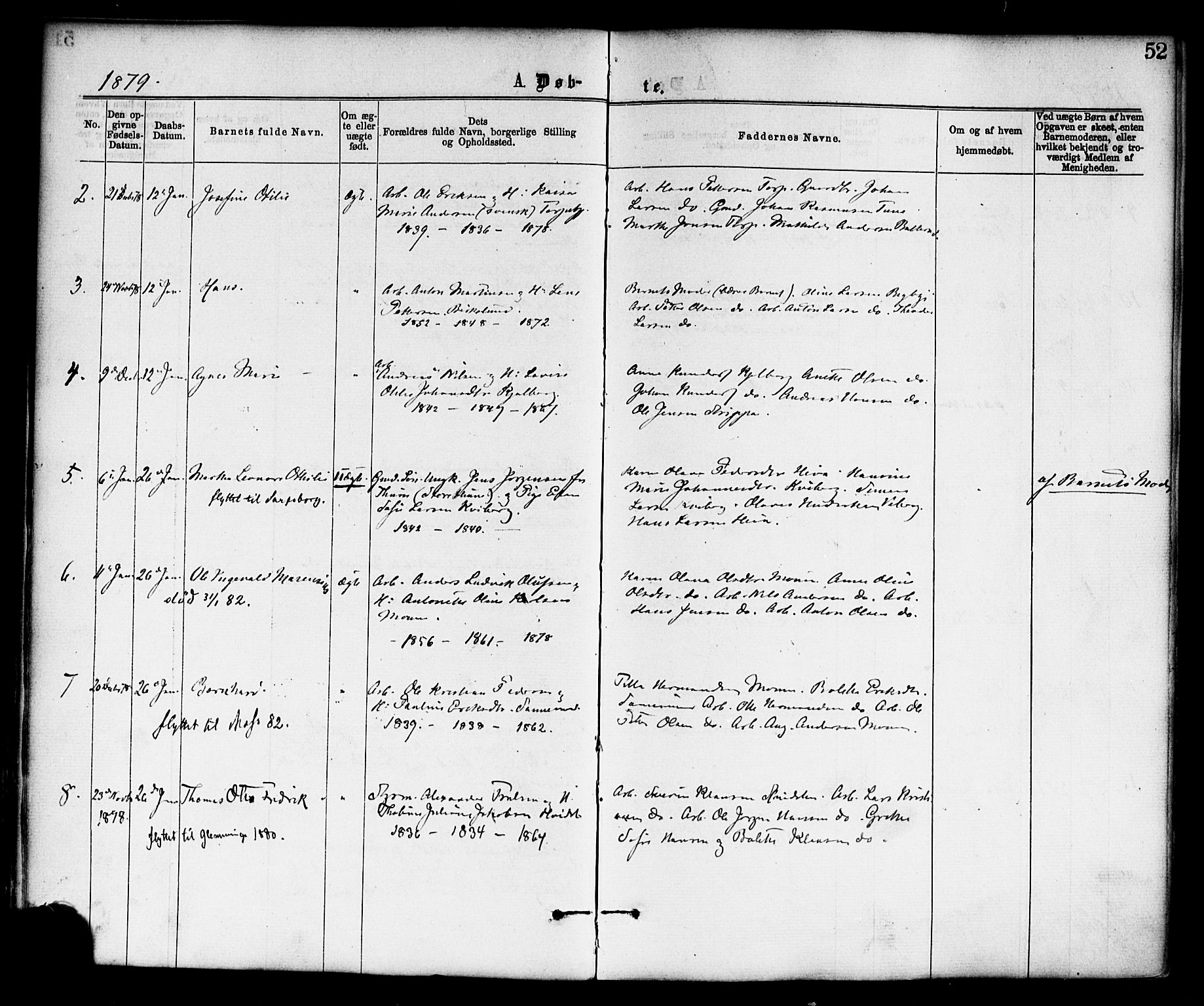 Borge prestekontor Kirkebøker, SAO/A-10903/F/Fa/L0007: Parish register (official) no. I 7, 1875-1886, p. 52