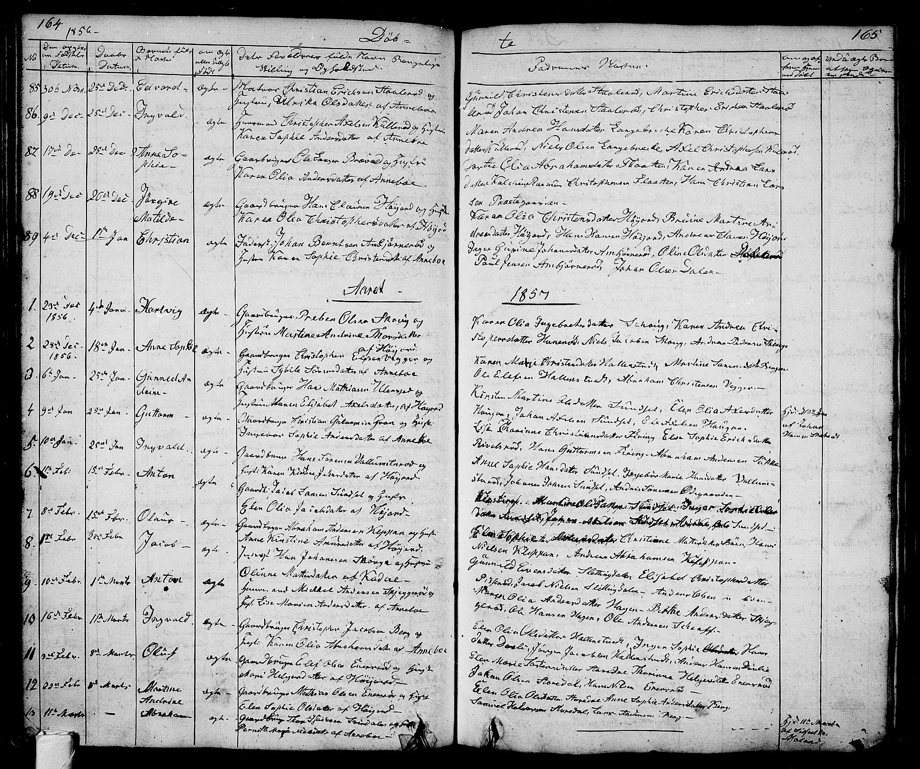 Andebu kirkebøker, SAKO/A-336/G/Ga/L0003: Parish register (copy) no. I 3, 1832-1867, p. 164-165