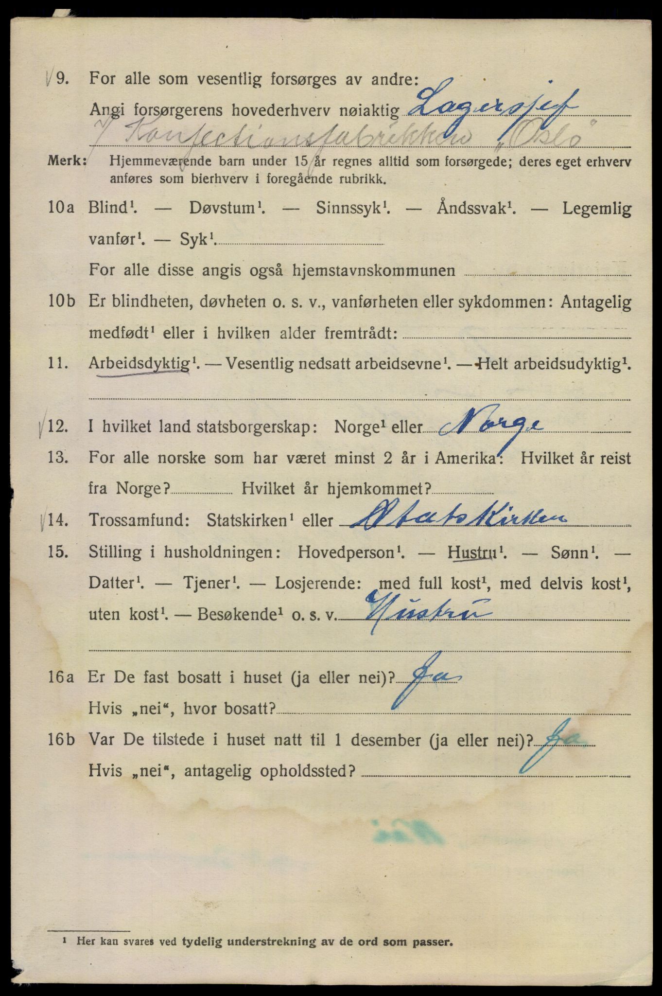 SAO, 1920 census for Kristiania, 1920, p. 250882