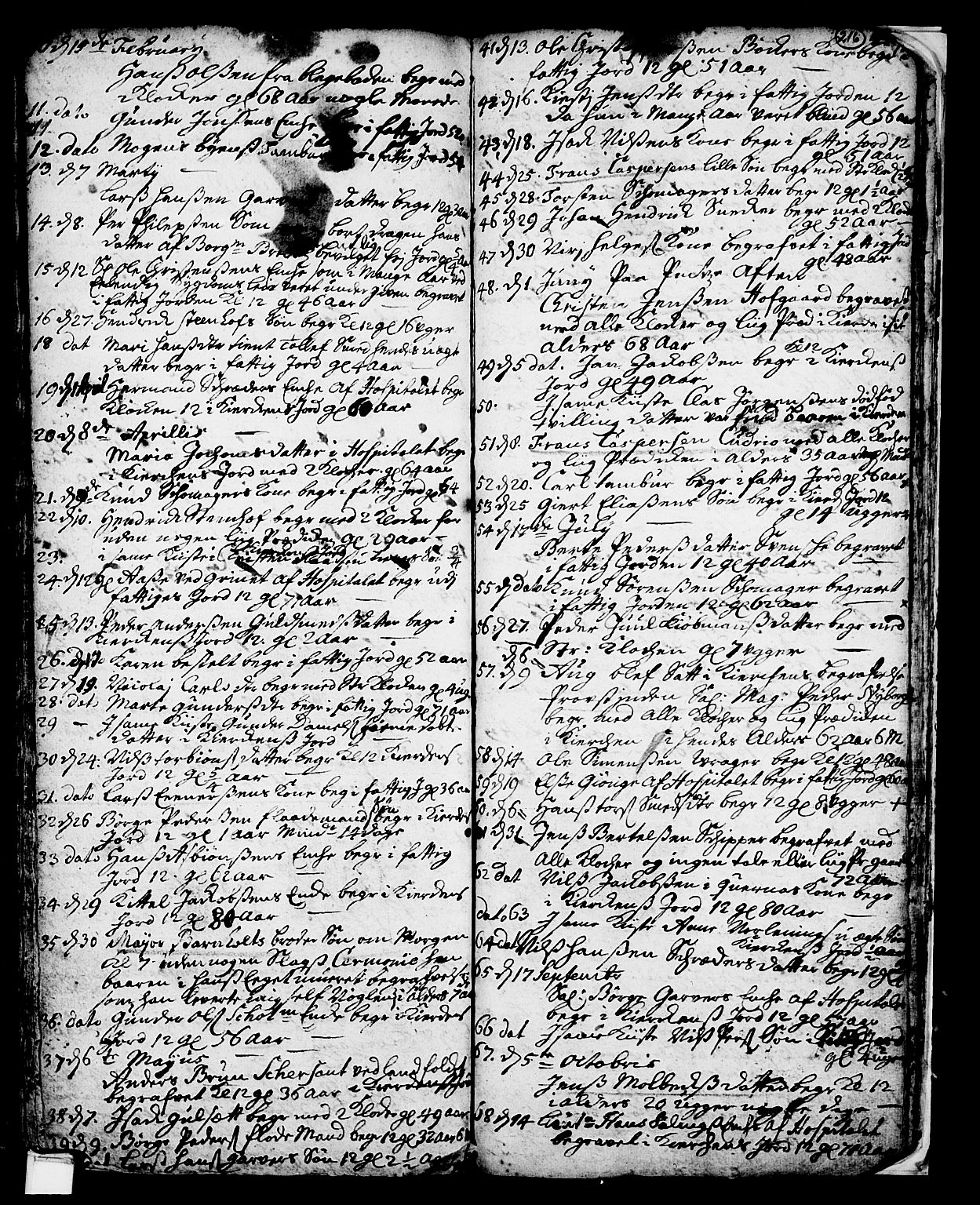 Skien kirkebøker, SAKO/A-302/F/Fa/L0002: Parish register (official) no. 2, 1716-1757, p. 216