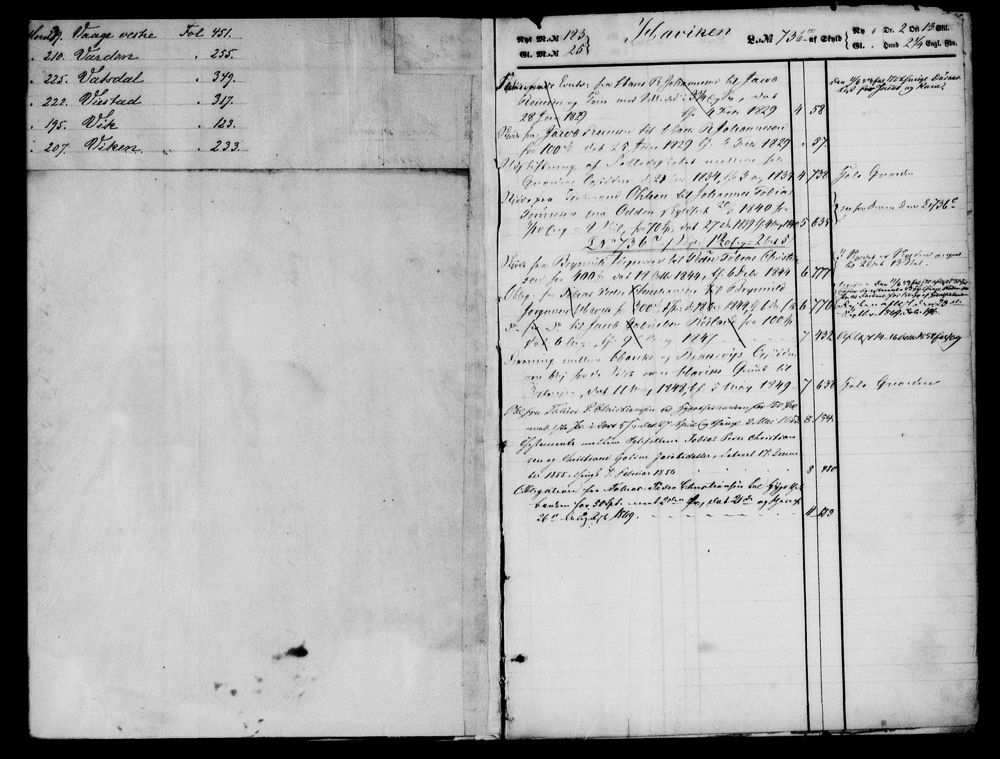 Lyngdal sorenskriveri, SAK/1221-0004/G/Ga/L0615: Mortgage register no. 42, 1810-1873