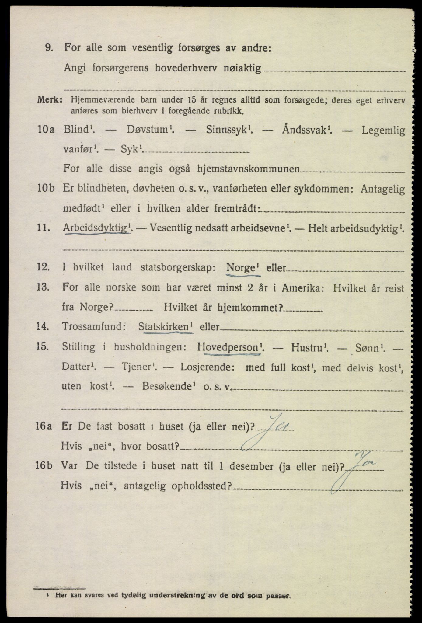 SAK, 1920 census for Sør-Audnedal, 1920, p. 3456