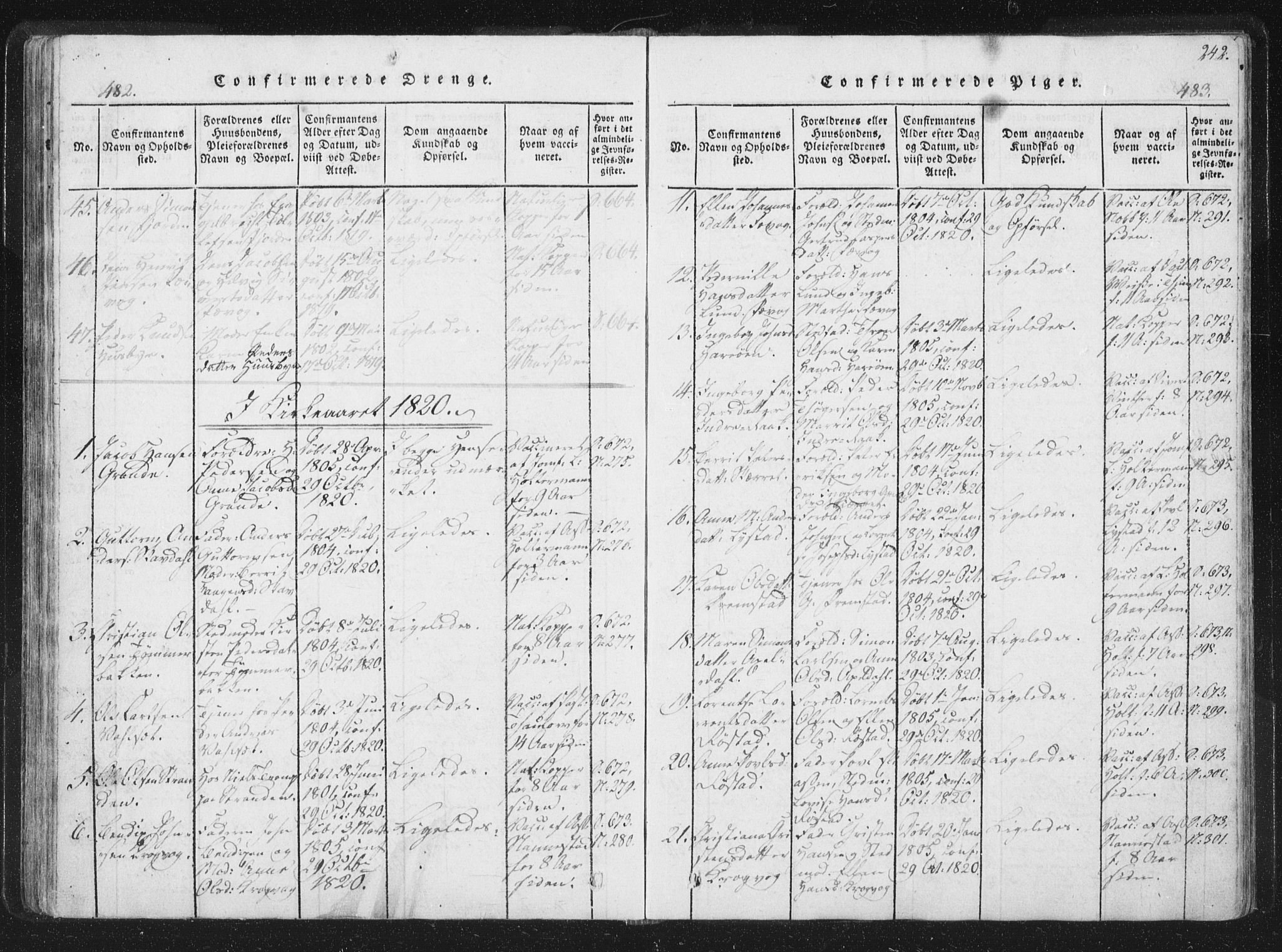 Ministerialprotokoller, klokkerbøker og fødselsregistre - Sør-Trøndelag, AV/SAT-A-1456/659/L0734: Parish register (official) no. 659A04, 1818-1825, p. 482-483