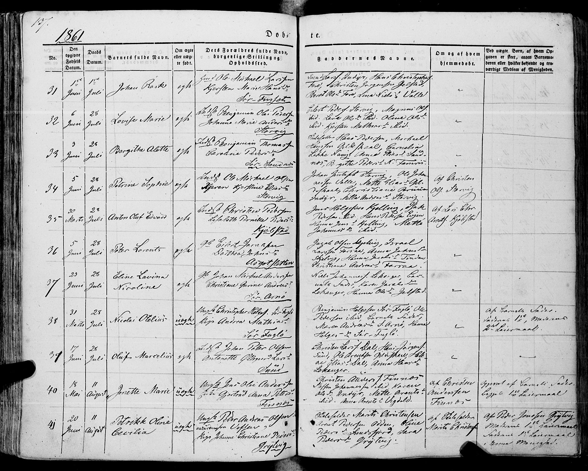 Ministerialprotokoller, klokkerbøker og fødselsregistre - Nordland, SAT/A-1459/805/L0097: Parish register (official) no. 805A04, 1837-1861, p. 137