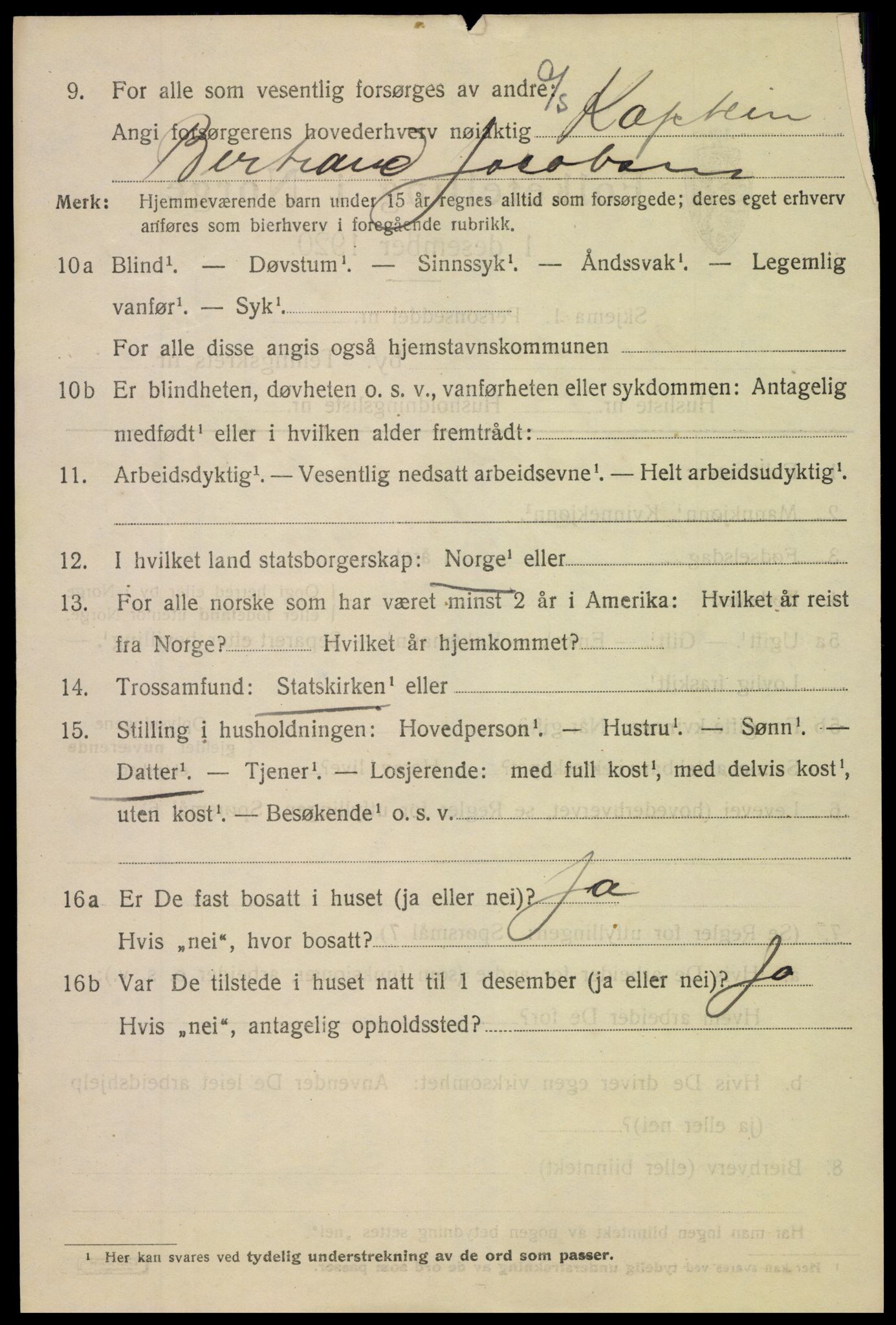 SAK, 1920 census for Arendal, 1920, p. 13543