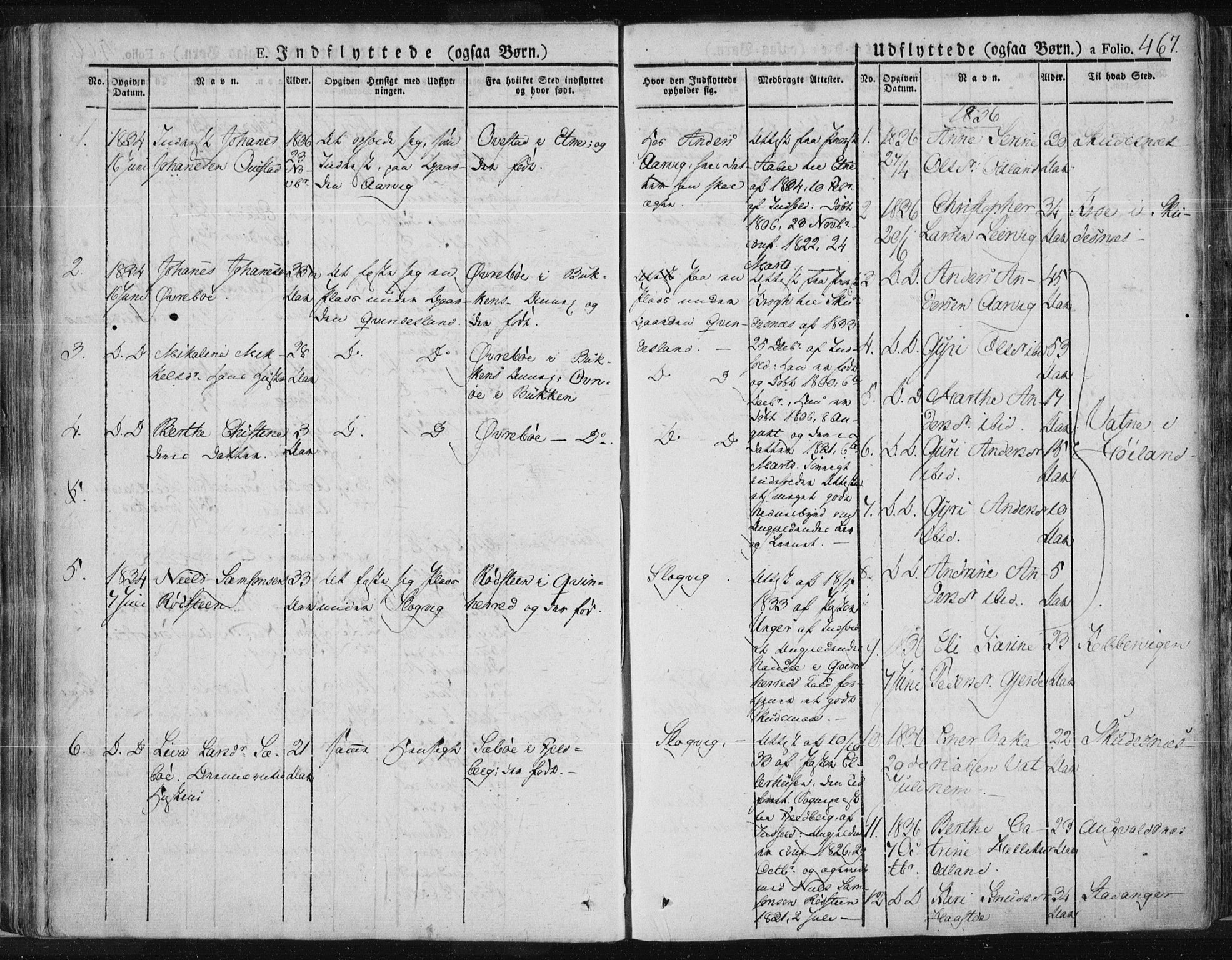 Tysvær sokneprestkontor, SAST/A -101864/H/Ha/Haa/L0001: Parish register (official) no. A 1.2, 1831-1856, p. 467