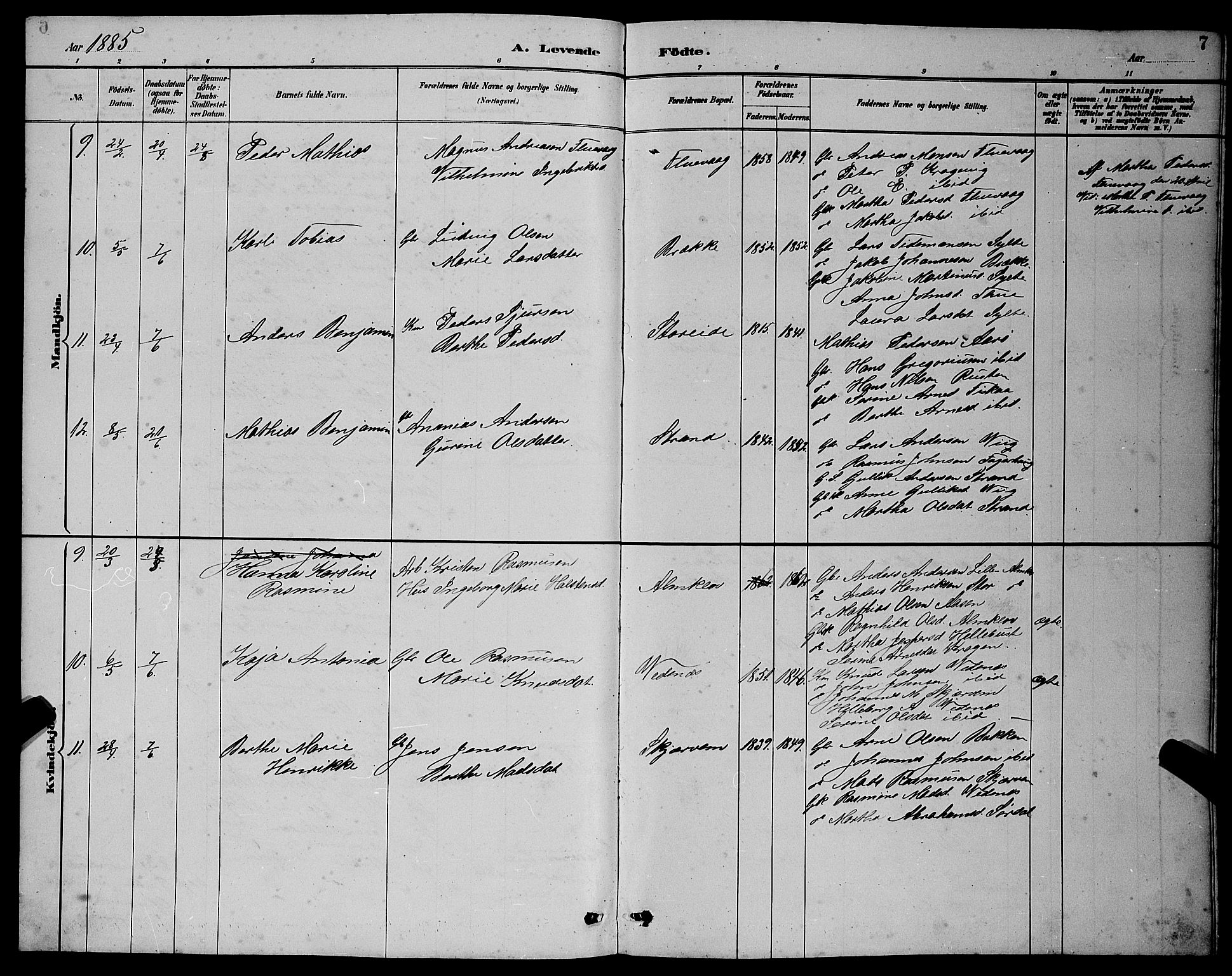 Ministerialprotokoller, klokkerbøker og fødselsregistre - Møre og Romsdal, AV/SAT-A-1454/501/L0017: Parish register (copy) no. 501C03, 1885-1901, p. 7