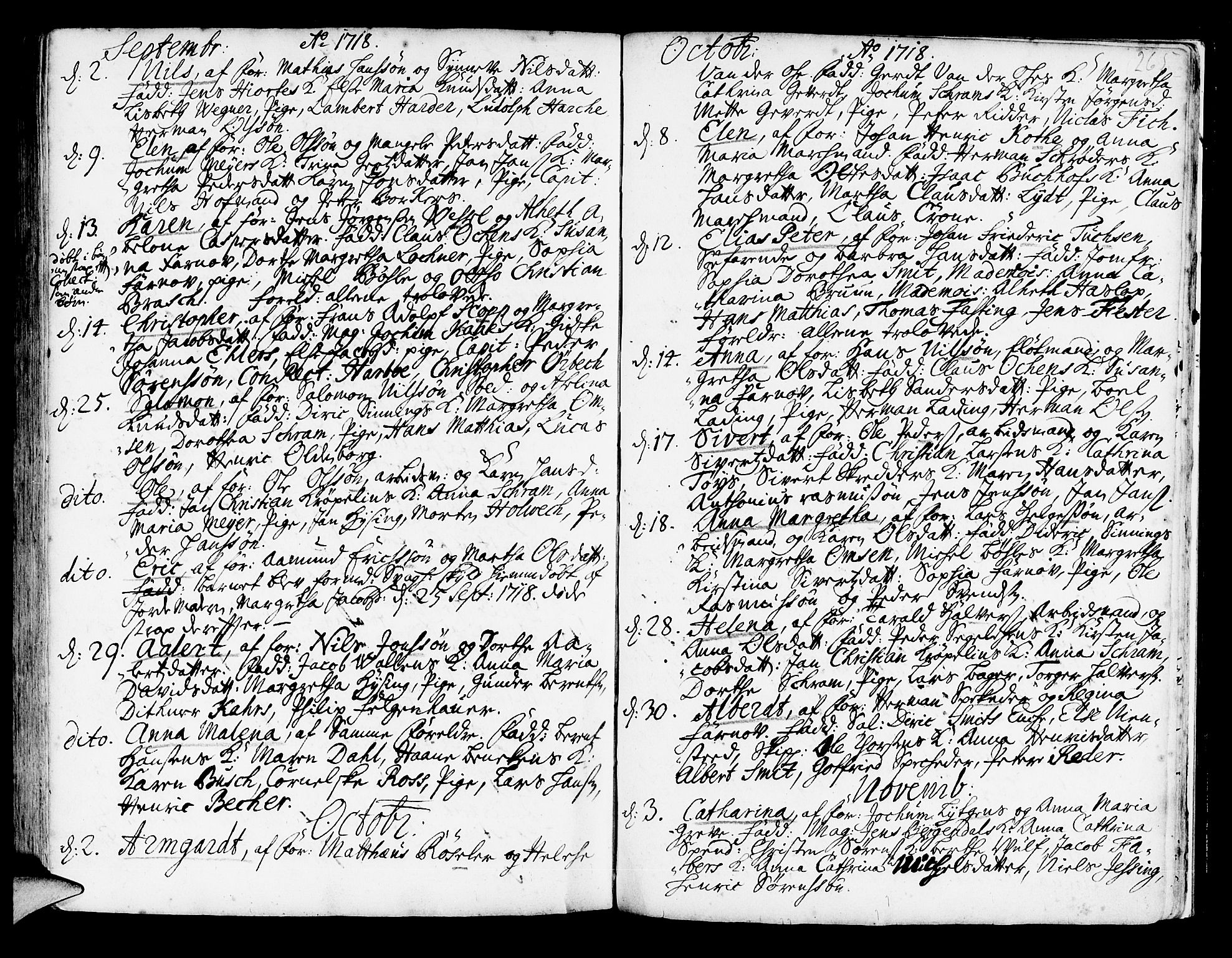 Korskirken sokneprestembete, SAB/A-76101/H/Haa/L0003: Parish register (official) no. A 3, 1698-1719, p. 265