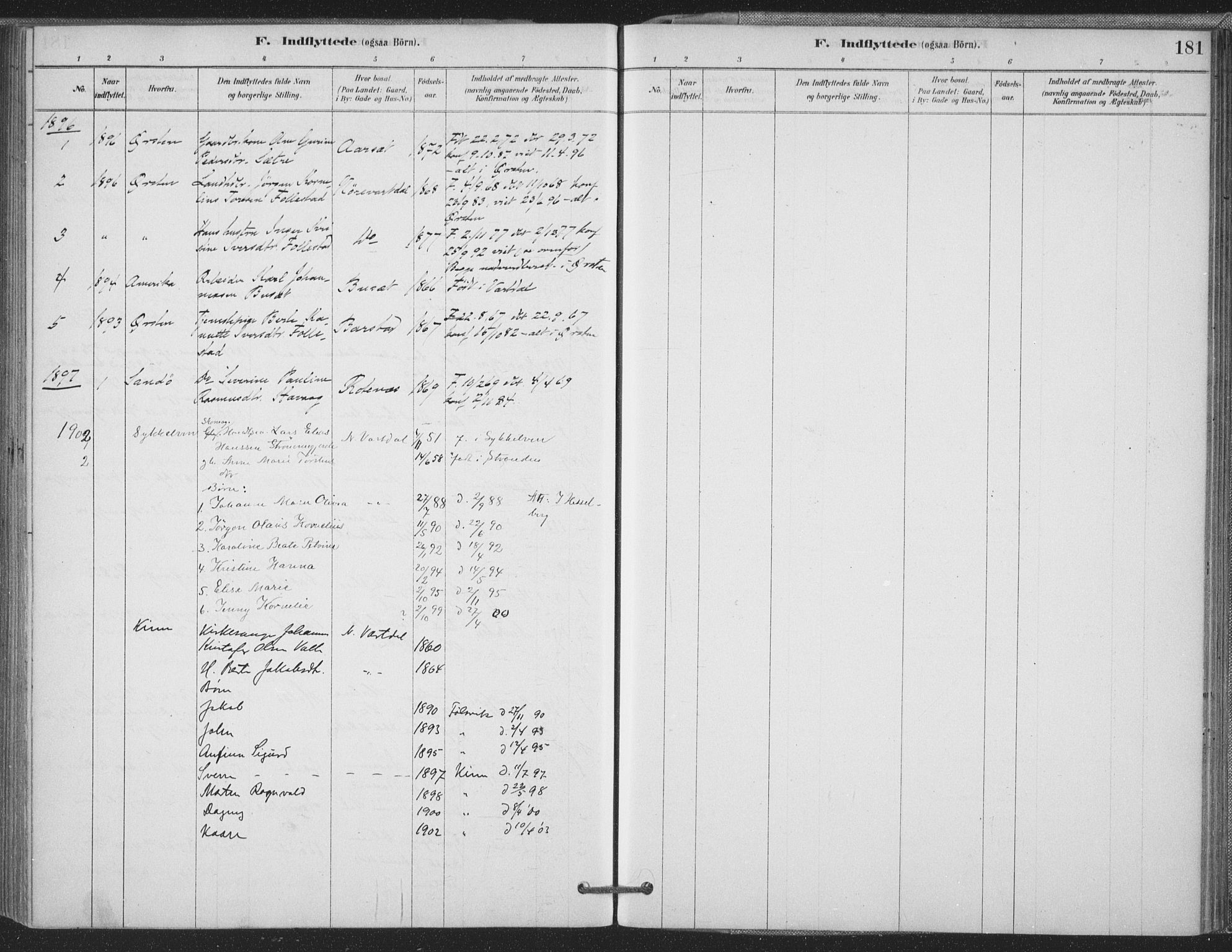 Ministerialprotokoller, klokkerbøker og fødselsregistre - Møre og Romsdal, AV/SAT-A-1454/514/L0199: Parish register (official) no. 514A01, 1878-1912, p. 181