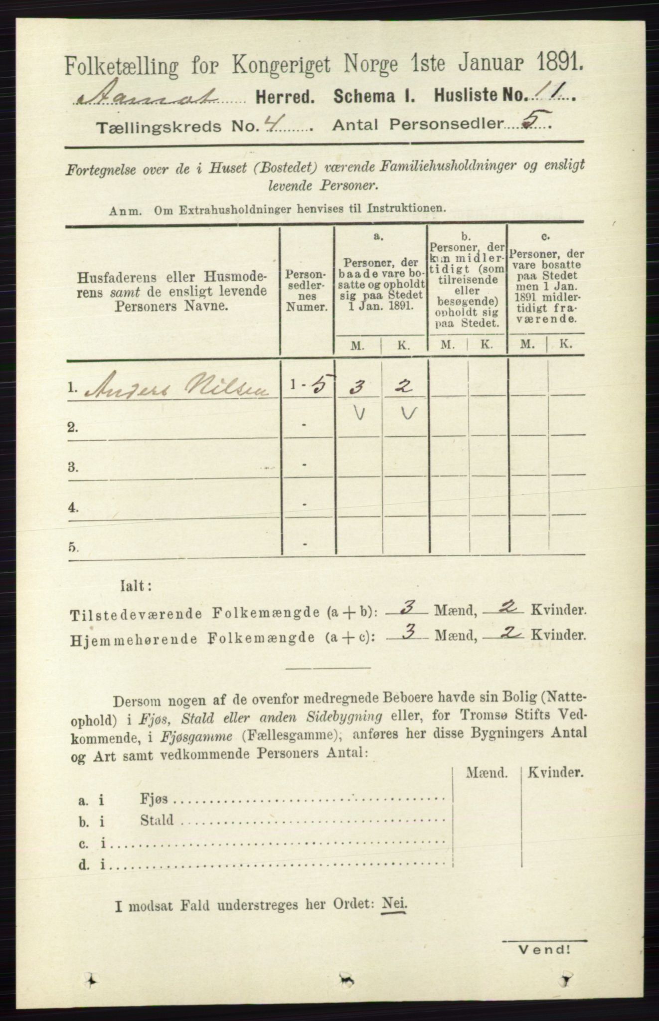 RA, 1891 census for 0429 Åmot, 1891, p. 2111