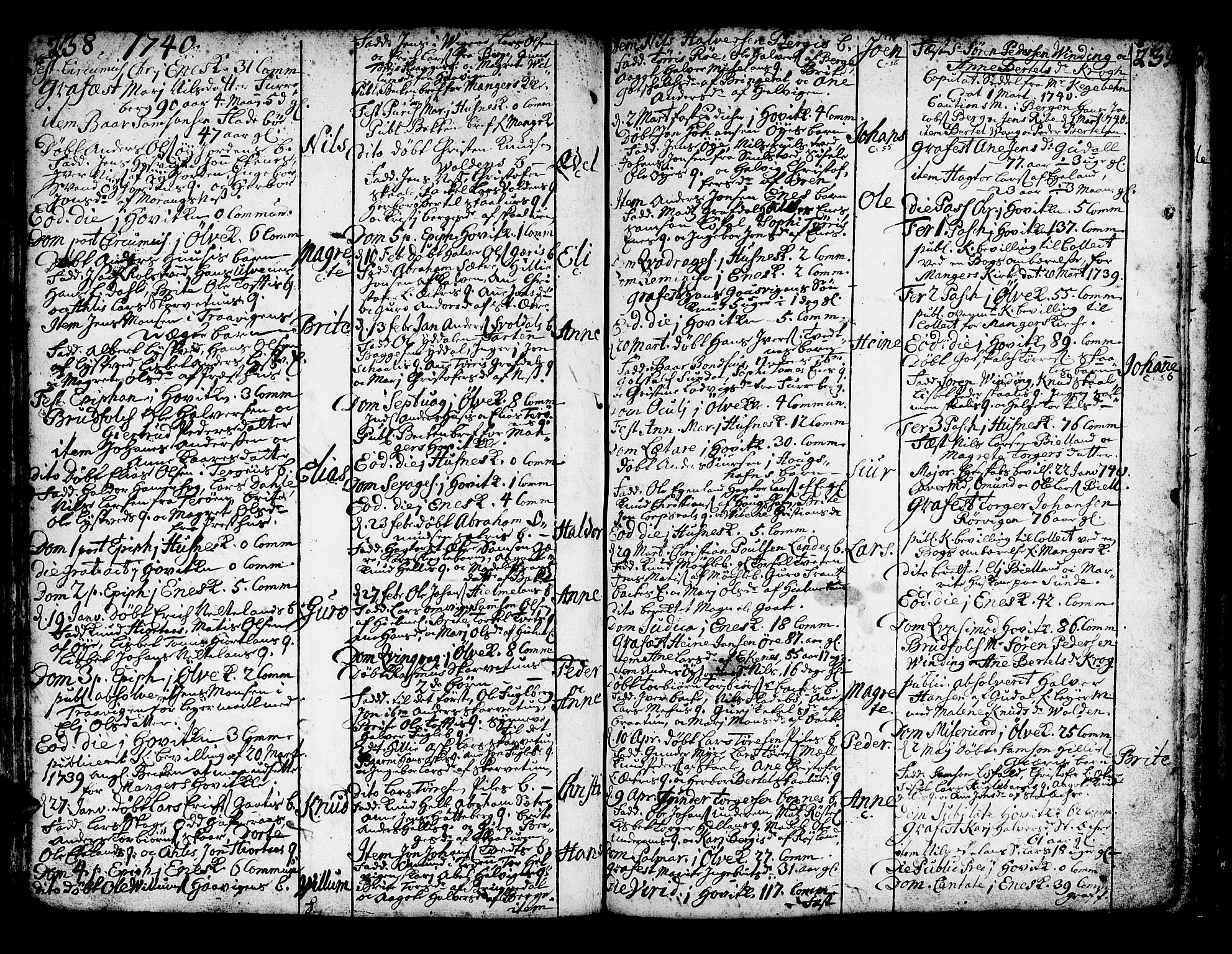 Kvinnherad sokneprestembete, SAB/A-76401/H/Haa: Parish register (official) no. A 2, 1710-1753, p. 238-239