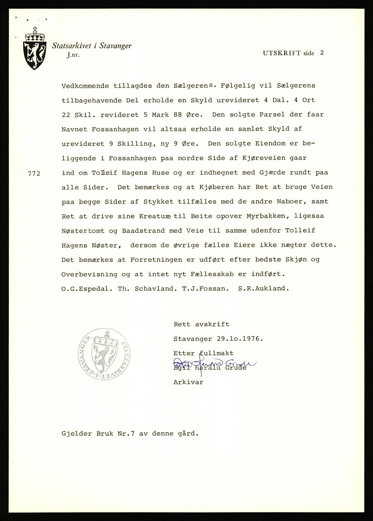 Statsarkivet i Stavanger, AV/SAST-A-101971/03/Y/Yj/L0022: Avskrifter sortert etter gårdsnavn: Foss - Frøiland i Hetland, 1750-1930, p. 179