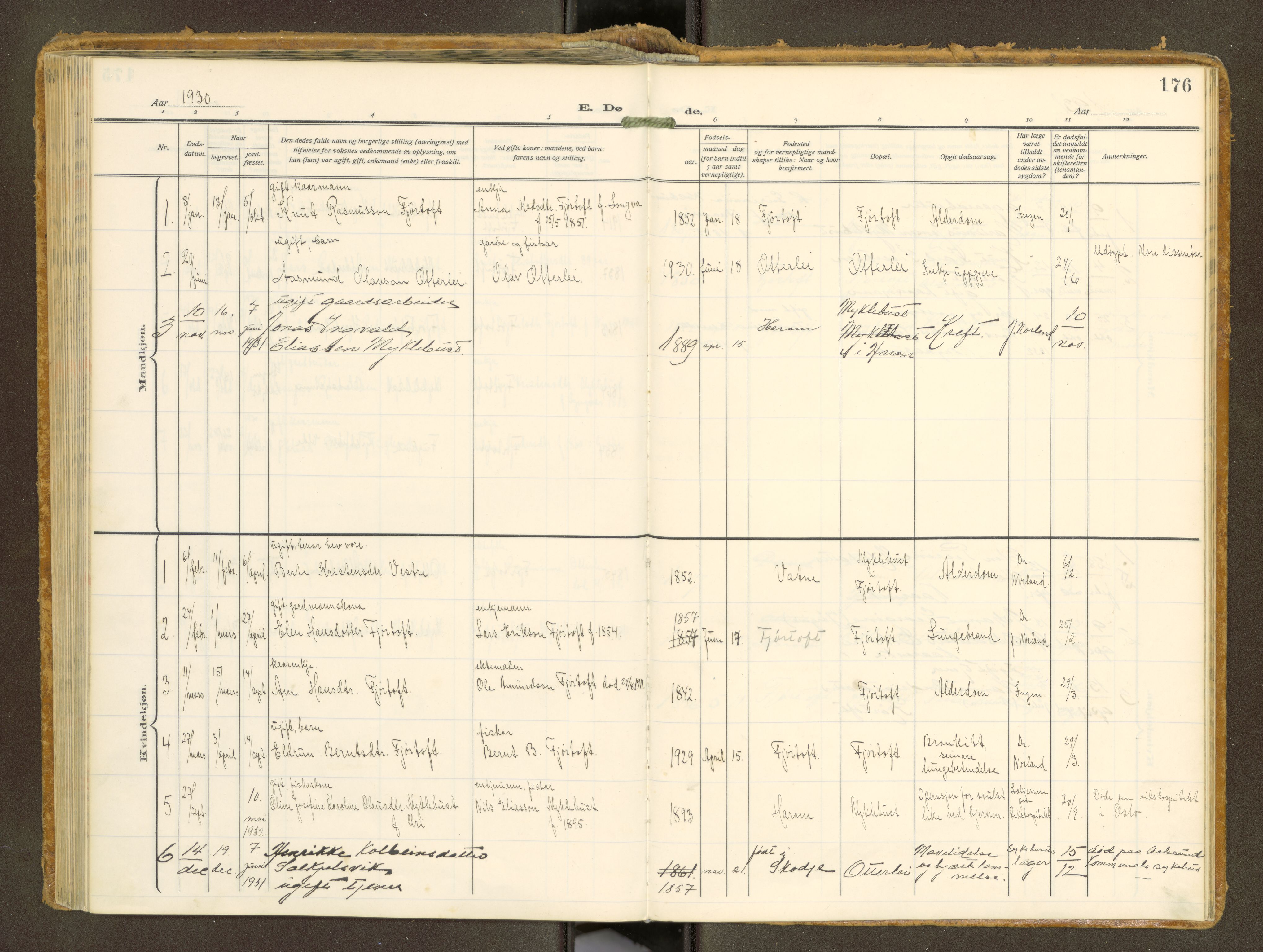 Ministerialprotokoller, klokkerbøker og fødselsregistre - Møre og Romsdal, AV/SAT-A-1454/538/L0528: Parish register (official) no. 538A--, 1911-1935, p. 176