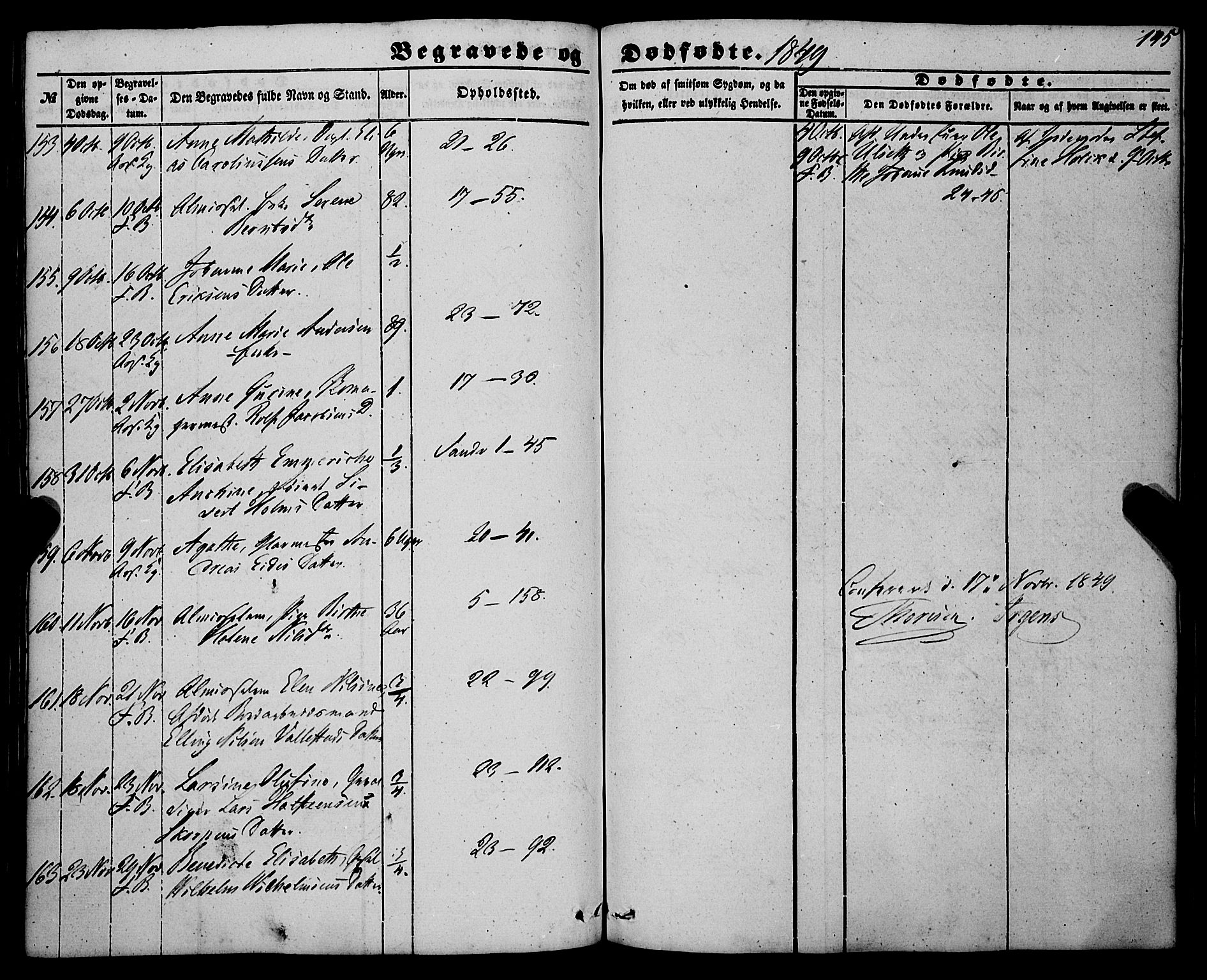 Korskirken sokneprestembete, AV/SAB-A-76101/H/Haa: Parish register (official) no. E 2, 1848-1862, p. 145