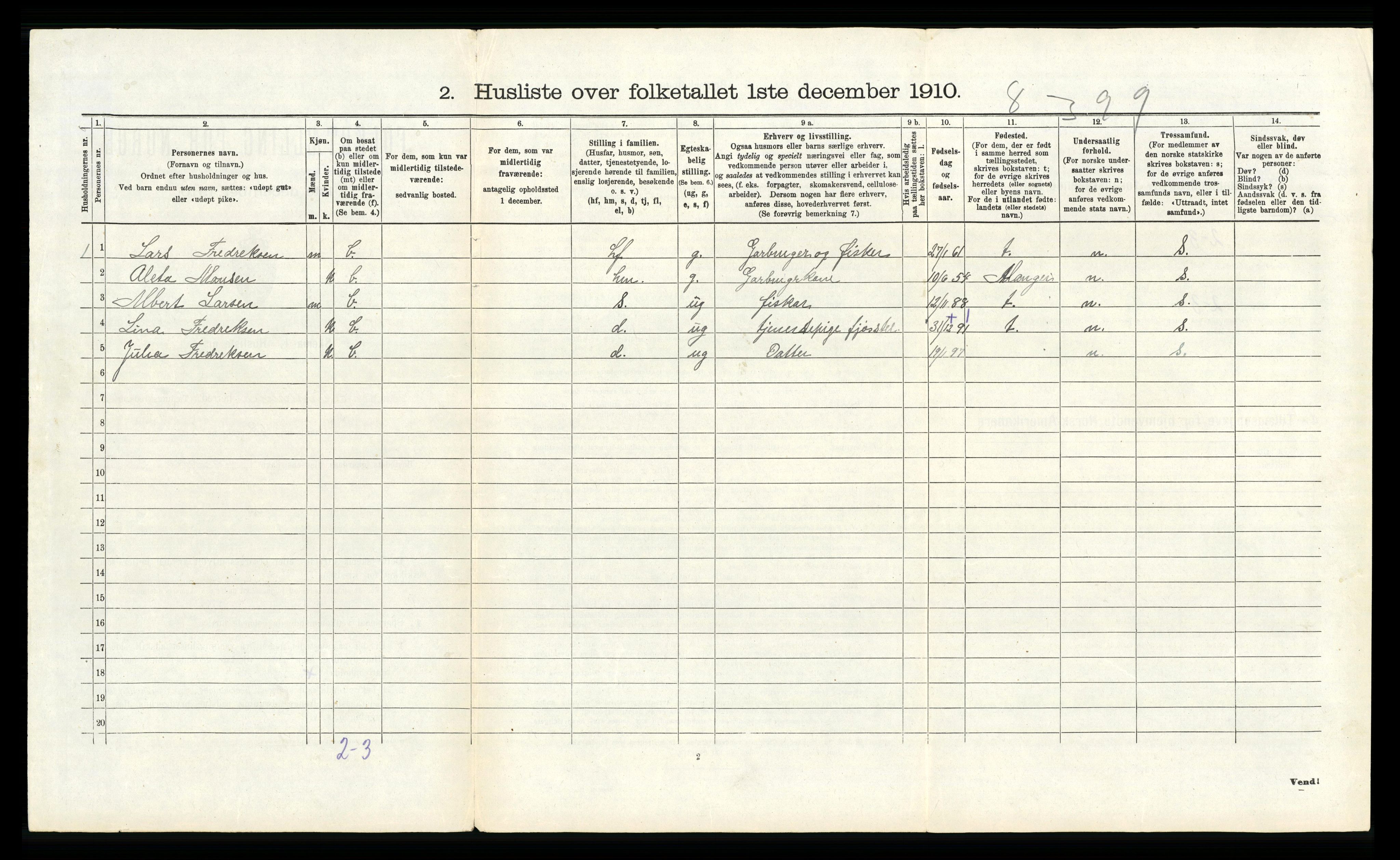 RA, 1910 census for Austrheim, 1910, p. 619