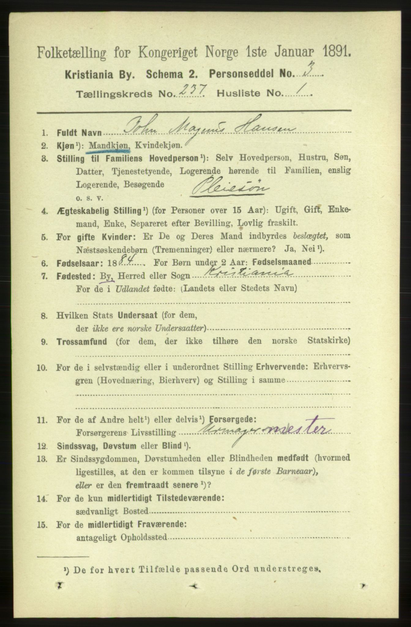 RA, 1891 census for 0301 Kristiania, 1891, p. 144132