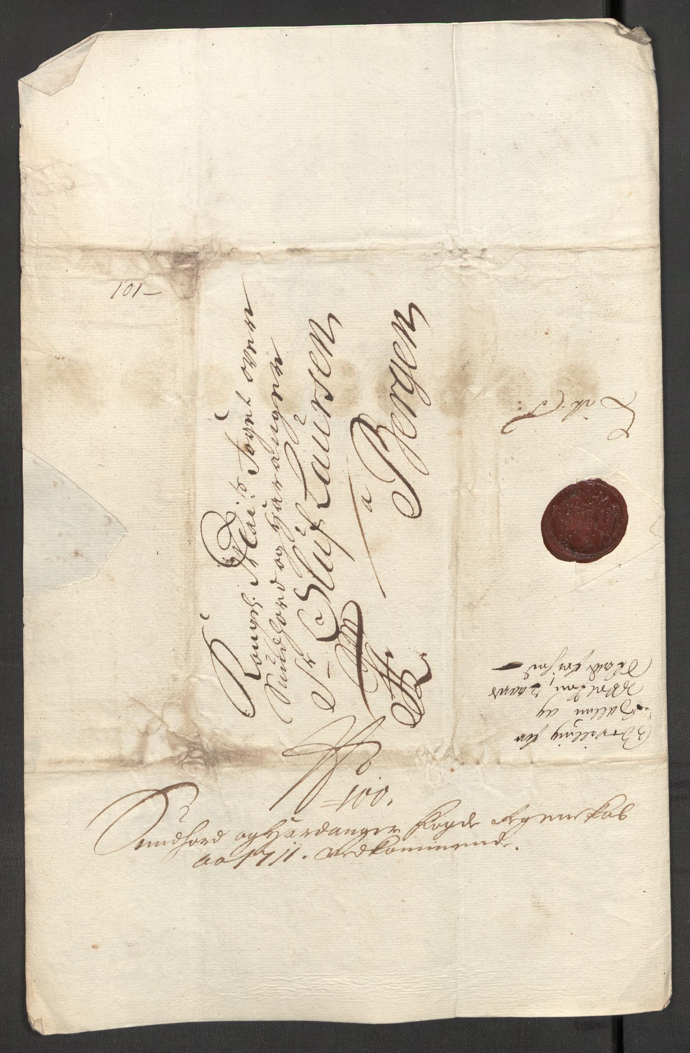 Rentekammeret inntil 1814, Reviderte regnskaper, Fogderegnskap, AV/RA-EA-4092/R48/L2987: Fogderegnskap Sunnhordland og Hardanger, 1711, p. 349