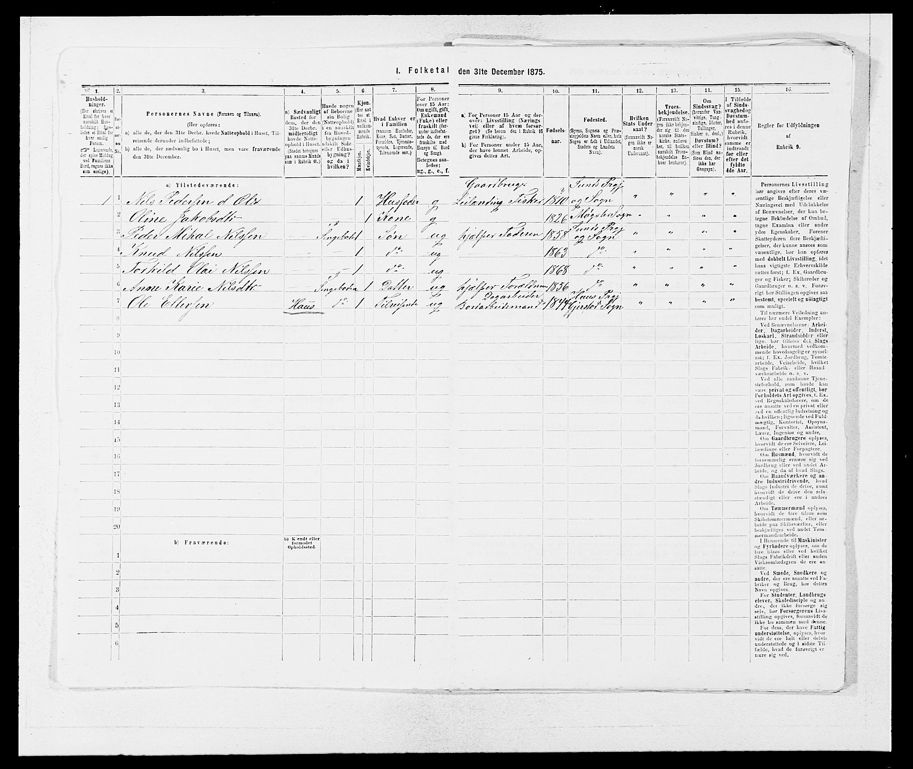 SAB, 1875 census for 1245P Sund, 1875, p. 229