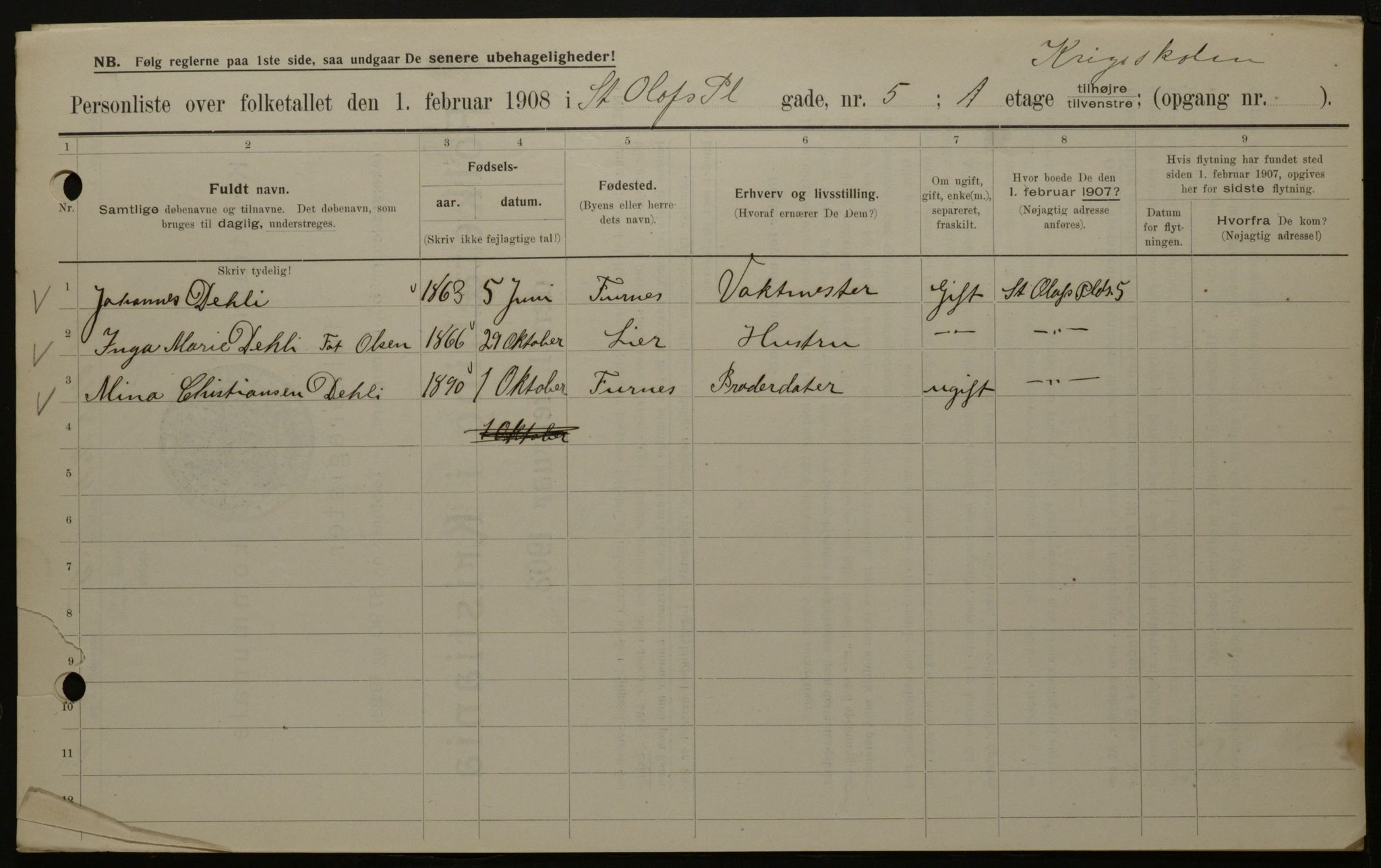 OBA, Municipal Census 1908 for Kristiania, 1908, p. 79723